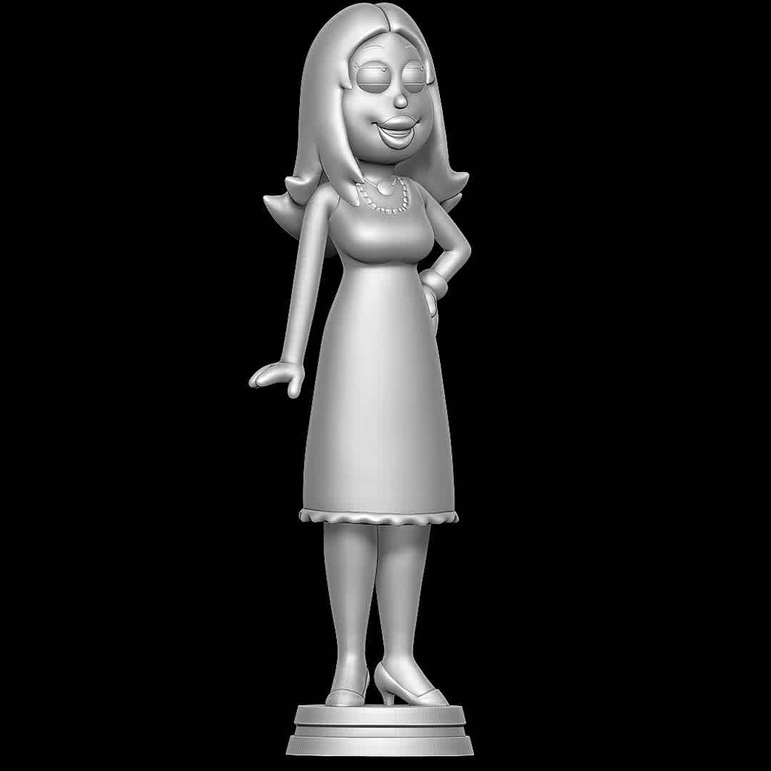 Francine Smith - American Dad - Good old Francine - The best files for 3D printing in the world. Stl models divided into parts to facilitate 3D printing. All kinds of characters, decoration, cosplay, prosthetics, pieces. Quality in 3D printing. Affordable 3D models. Low cost. Collective purchases of 3D files.