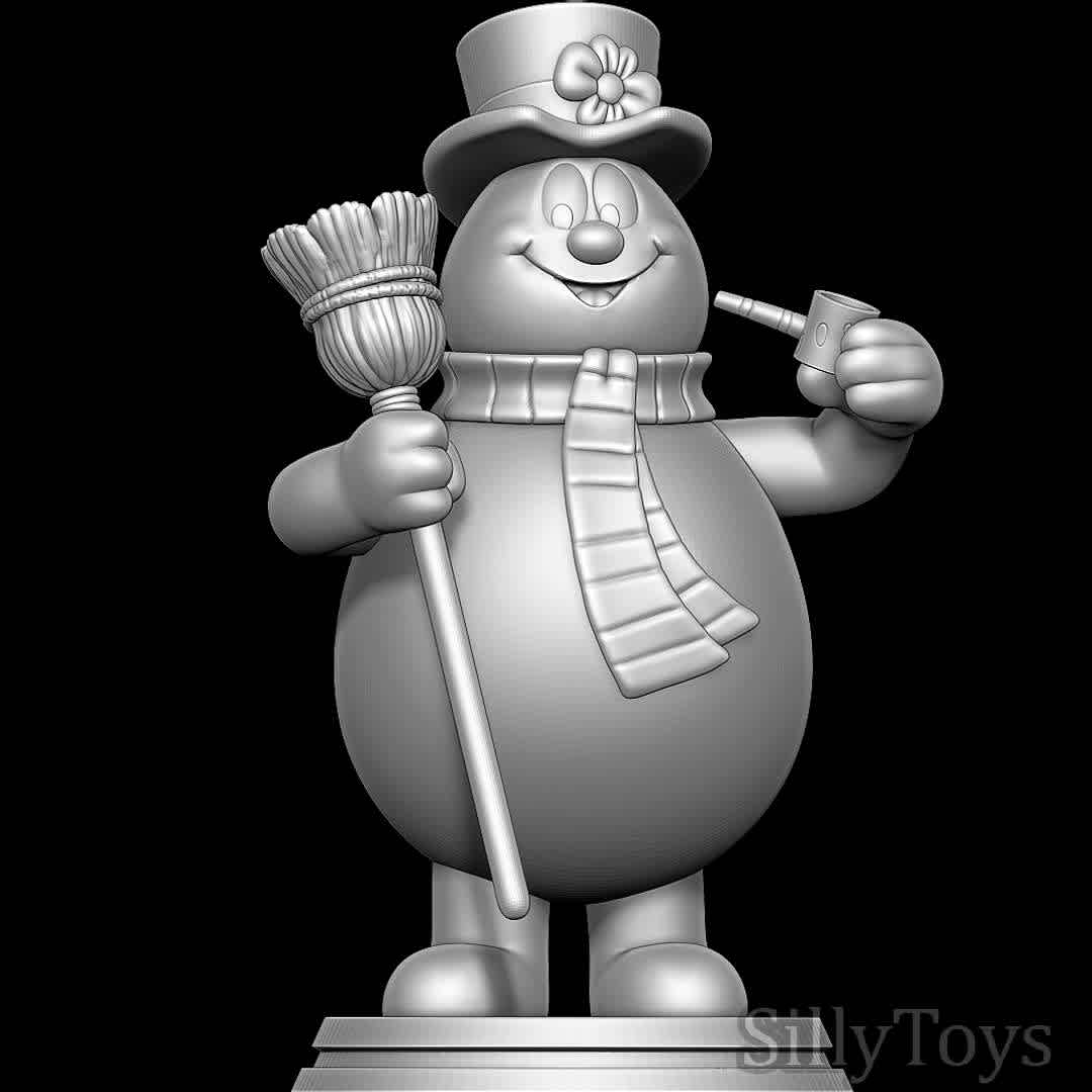 Frosty the Snowman 3D print model - Good old Frosty - The best files for 3D printing in the world. Stl models divided into parts to facilitate 3D printing. All kinds of characters, decoration, cosplay, prosthetics, pieces. Quality in 3D printing. Affordable 3D models. Low cost. Collective purchases of 3D files.