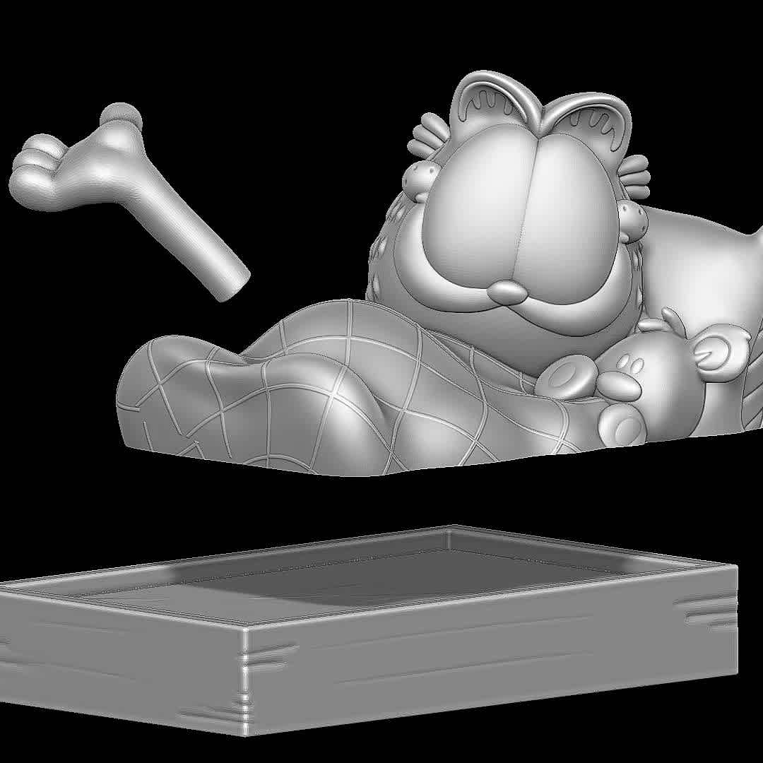 Garfield in Bed - Garfield happy in his bed.
 - Los mejores archivos para impresión 3D del mundo. Modelos Stl divididos en partes para facilitar la impresión 3D. Todo tipo de personajes, decoración, cosplay, prótesis, piezas. Calidad en impresión 3D. Modelos 3D asequibles. Bajo costo. Compras colectivas de archivos 3D.