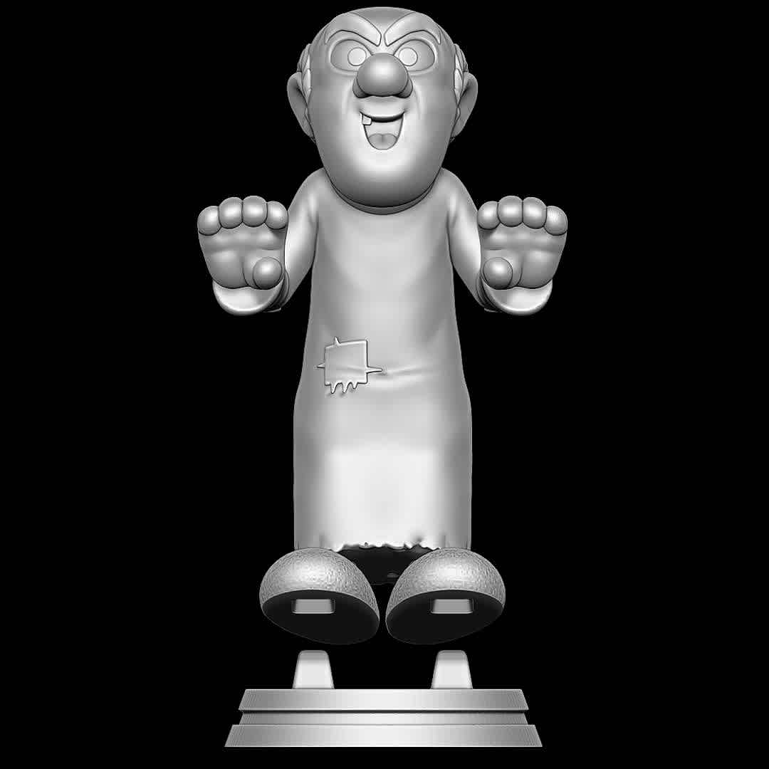 Gargamel - Smurfs - Good old Gargamel - The best files for 3D printing in the world. Stl models divided into parts to facilitate 3D printing. All kinds of characters, decoration, cosplay, prosthetics, pieces. Quality in 3D printing. Affordable 3D models. Low cost. Collective purchases of 3D files.