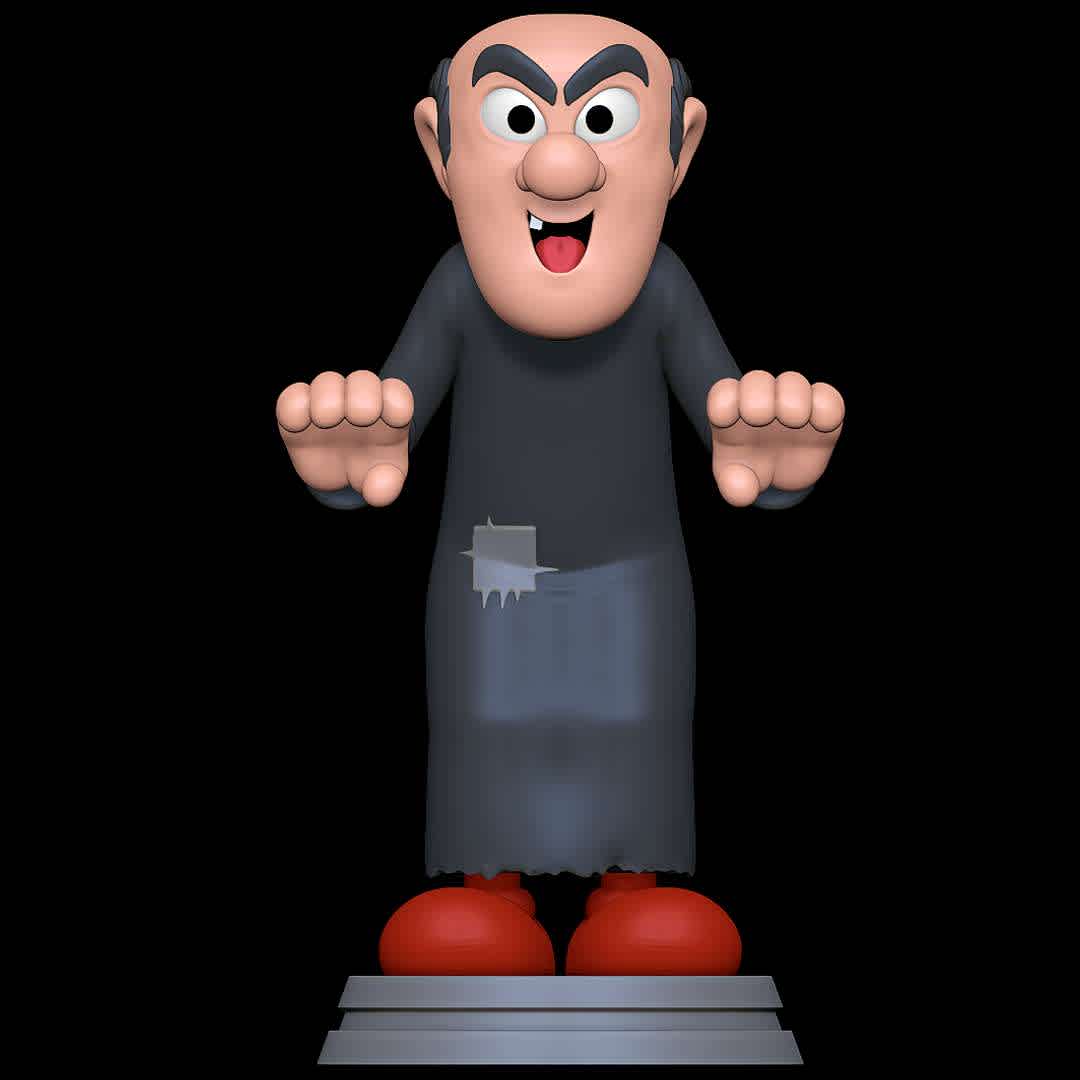 Gargamel - Smurfs - Good old Gargamel - The best files for 3D printing in the world. Stl models divided into parts to facilitate 3D printing. All kinds of characters, decoration, cosplay, prosthetics, pieces. Quality in 3D printing. Affordable 3D models. Low cost. Collective purchases of 3D files.