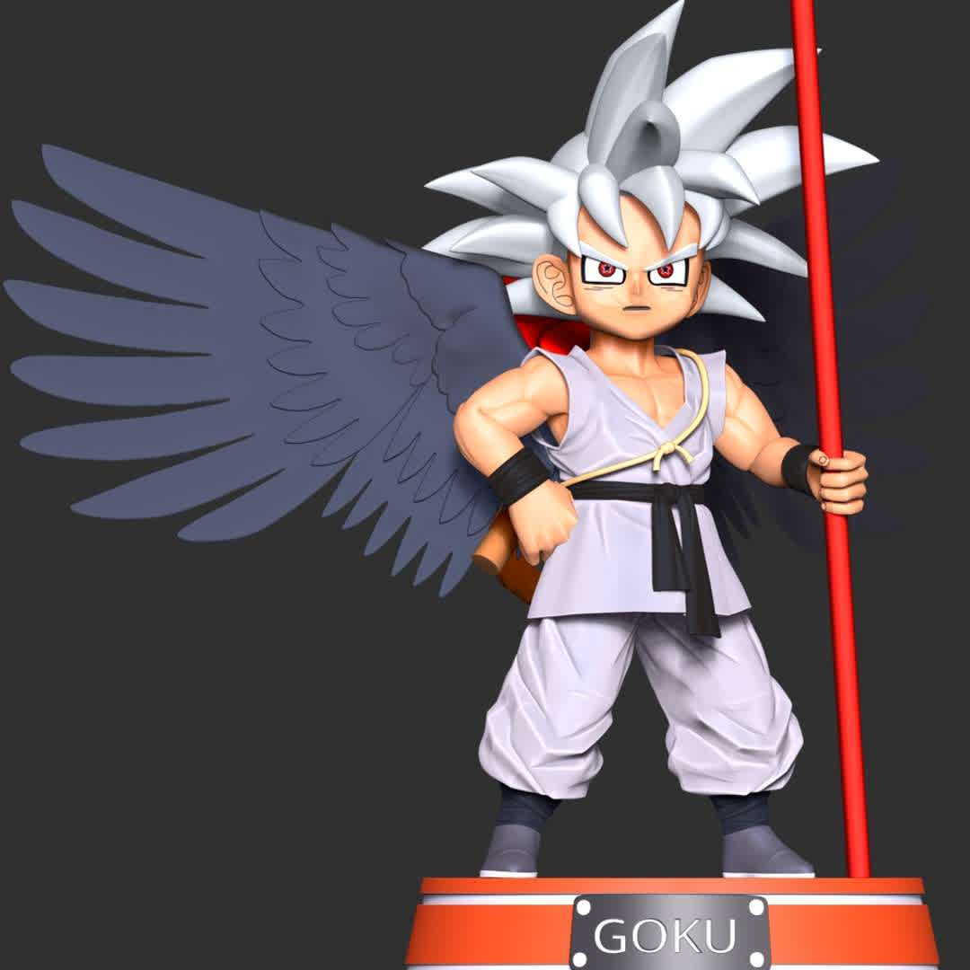 Goku Seraphim - Dragon Ball - **The model ready for 3D printing.**

These information of model:

**- Format files: STL, OBJ to supporting 3D printing.**

**- Can be assembled without glue (glue is optional)**

**- Split down to 4 parts**

**- The height of current model is 20 cm and you can free to scale it.**

**- ZTL format for Zbrush for you to customize as you like.**

Please don't hesitate to contact me if you have any issues question.

If you see this model useful, please vote positively for it. - Os melhores arquivos para impressão 3D do mundo. Modelos stl divididos em partes para facilitar a impressão 3D. Todos os tipos de personagens, decoração, cosplay, próteses, peças. Qualidade na impressão 3D. Modelos 3D com preço acessível. Baixo custo. Compras coletivas de arquivos 3D.