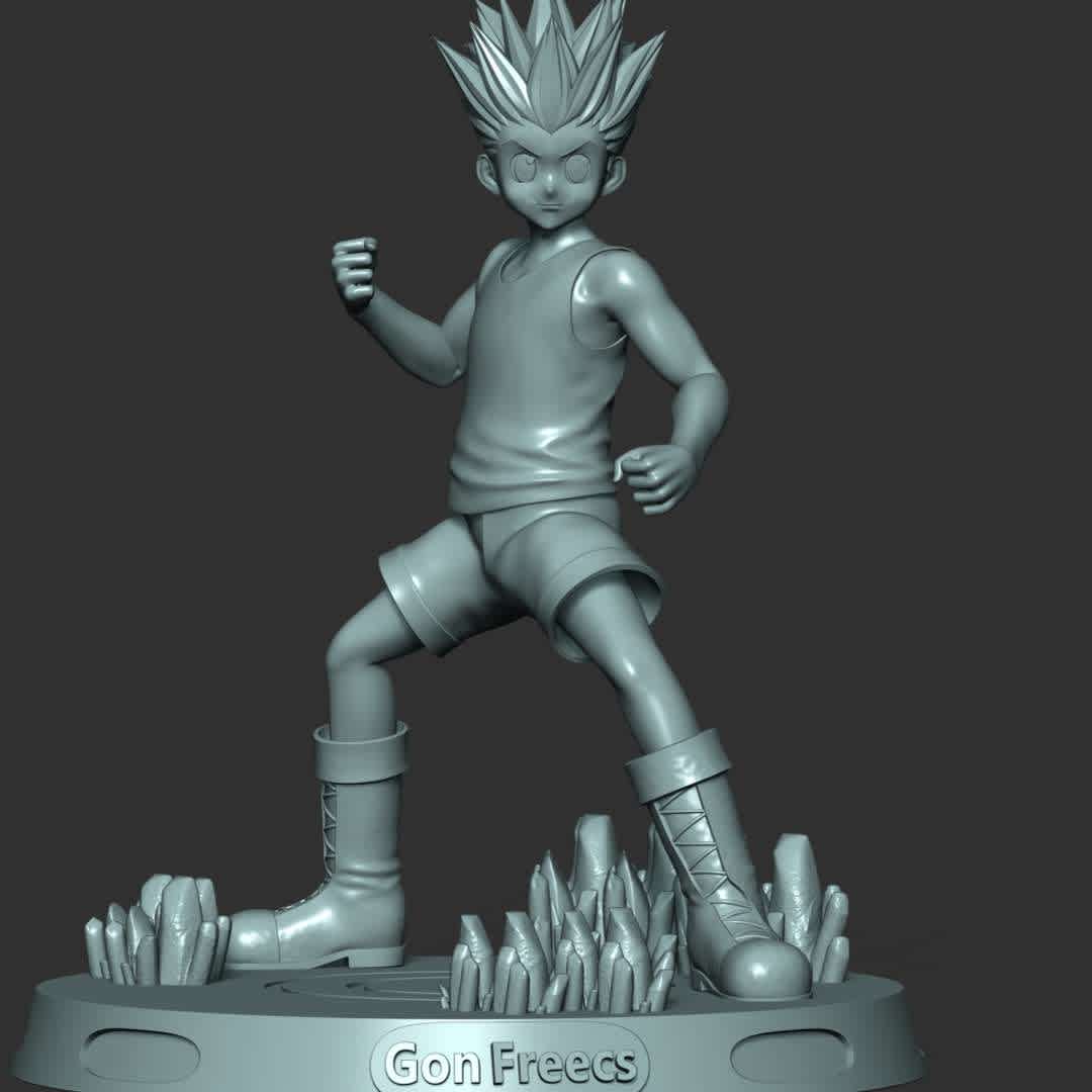 Gon Freecss - Jump Force - Gon is one of the main Characters appearing in the anime "Hunter X Hunter". Dedicated to find his father, Gon sets out to earn his Hunters license, proving he is an elite member of humanity so he can follow in his father's footsteps.

This model has a height of 18 cm.

When you purchase this model, you will own:

 - STL, OBJ file with 05 separated files (included key to connect parts) is ready for 3D printing.
 - Zbrush original files (ZTL) for you to customize as you like.

This is version 1.0 of this model.

Thanks for viewing! Hope you like him.  - Os melhores arquivos para impressão 3D do mundo. Modelos stl divididos em partes para facilitar a impressão 3D. Todos os tipos de personagens, decoração, cosplay, próteses, peças. Qualidade na impressão 3D. Modelos 3D com preço acessível. Baixo custo. Compras coletivas de arquivos 3D.