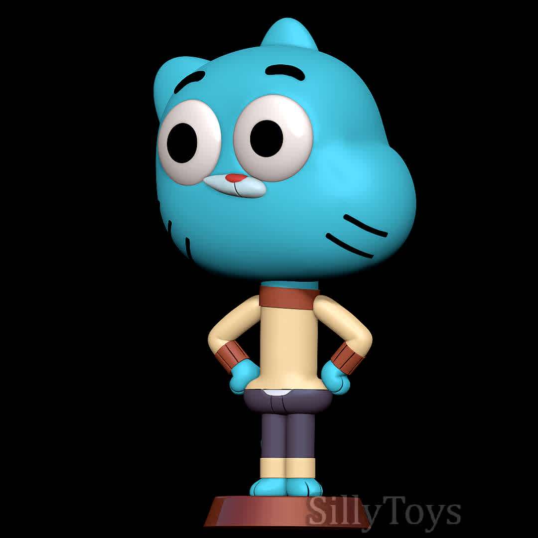Gumball Watterson - The Amazing World of Gumball - Good old Gumball - The best files for 3D printing in the world. Stl models divided into parts to facilitate 3D printing. All kinds of characters, decoration, cosplay, prosthetics, pieces. Quality in 3D printing. Affordable 3D models. Low cost. Collective purchases of 3D files.