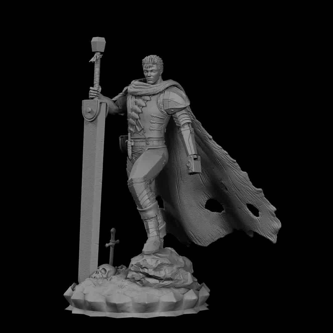 Guts - Berserk - Guts character from Berserk Manga for 3D printing - Los mejores archivos para impresión 3D del mundo. Modelos Stl divididos en partes para facilitar la impresión 3D. Todo tipo de personajes, decoración, cosplay, prótesis, piezas. Calidad en impresión 3D. Modelos 3D asequibles. Bajo costo. Compras colectivas de archivos 3D.