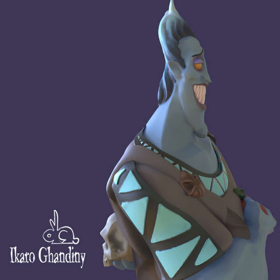 Hades by Ikaro Ghandiny - A fanart in which I really enjoyed working, I hope you like it - The best files for 3D printing in the world. Stl models divided into parts to facilitate 3D printing. All kinds of characters, decoration, cosplay, prosthetics, pieces. Quality in 3D printing. Affordable 3D models. Low cost. Collective purchases of 3D files.