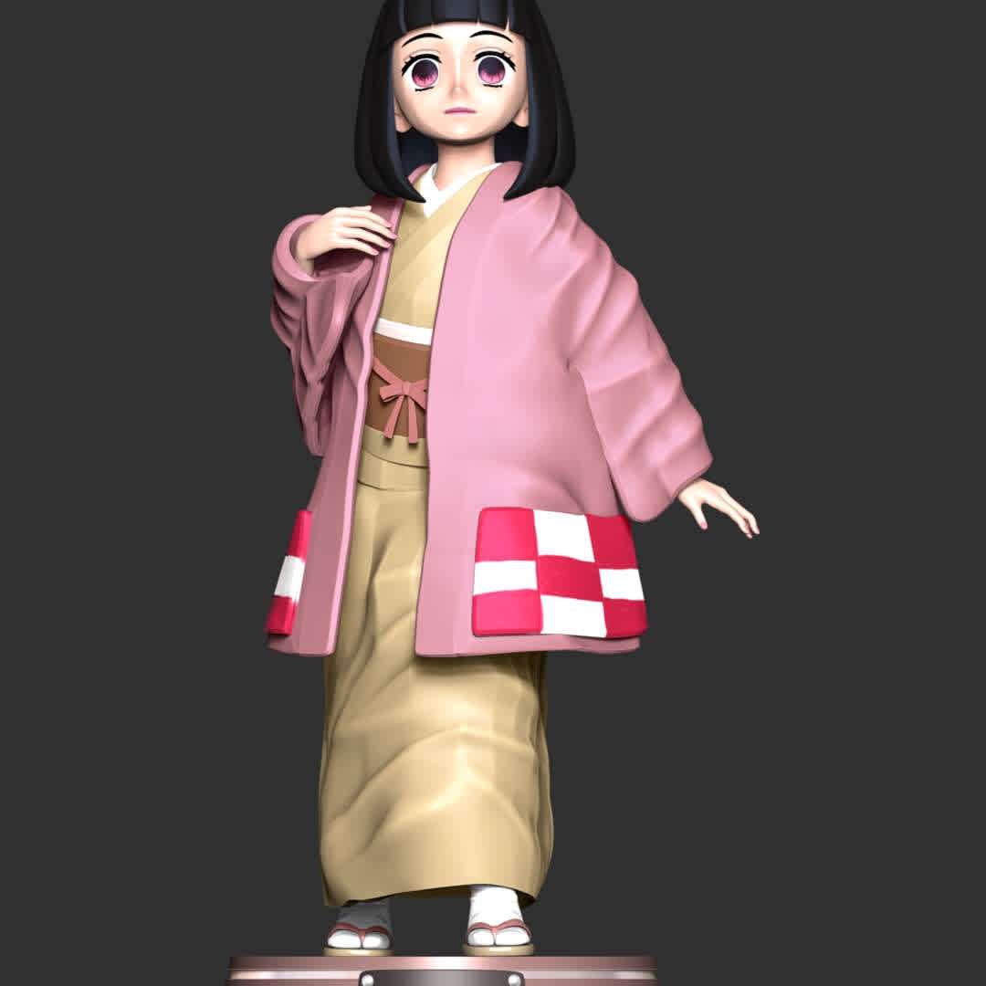 Hanako Kamado Demon Slayer Kimetsu no Yaiba  - **Hanako was a young girl with black, shoulder-length hair and fringe above her eyebrows. She had large, dark red eyes with white pupils and pale skin, much like the rest of her family.**

**The model ready for 3D printing.**

These information of model:

**- The height of current model is 20 cm and you can free to scale it.**

**- Format files: STL, OBJ to supporting 3D printing.**

**- Can be assembled without glue (glue is optional)**

**- Split down to 3 parts**

**- ZTL format for Zbrush for you to customize as you like.**

Please don't hesitate to contact me if you have any issues question.

If you see this model useful, please vote positively for it. - The best files for 3D printing in the world. Stl models divided into parts to facilitate 3D printing. All kinds of characters, decoration, cosplay, prosthetics, pieces. Quality in 3D printing. Affordable 3D models. Low cost. Collective purchases of 3D files.