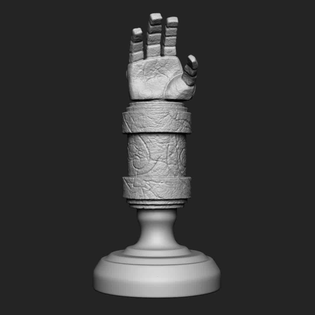 HELLBOY HAND - Height 150 mm - This file is part of my Patreon welcome pack. To get this file at 100% off, support my Patreon. https://www.patreon.com/CloviSilva.

The 3D model is prepared and ready for 3D printing. Printing test performed on Creality LD-006 printer. Contents : Winrar file to unzip. In addition to the STL file, the chitubox file with supports is also included, the same one I used to do the test print. You can use it as a reference to place your brackets if you prefer.

Total de Pieces: 3 Approximate Height: 150mm

Tip for a good impression:

Make sure your printer is calibrated Use the correct timing for your resin/printer After printing, wash the piece and remove the supports by hand or with the aid of pliers, remove carefully Cure your parts Finish your piece with sandpaper Paint your piece and make your collection. Thank you very much. Hope you like it! ;D

Thank you for downloading and supporting! Please remember to rate my work ! thanks! - The best files for 3D printing in the world. Stl models divided into parts to facilitate 3D printing. All kinds of characters, decoration, cosplay, prosthetics, pieces. Quality in 3D printing. Affordable 3D models. Low cost. Collective purchases of 3D files.