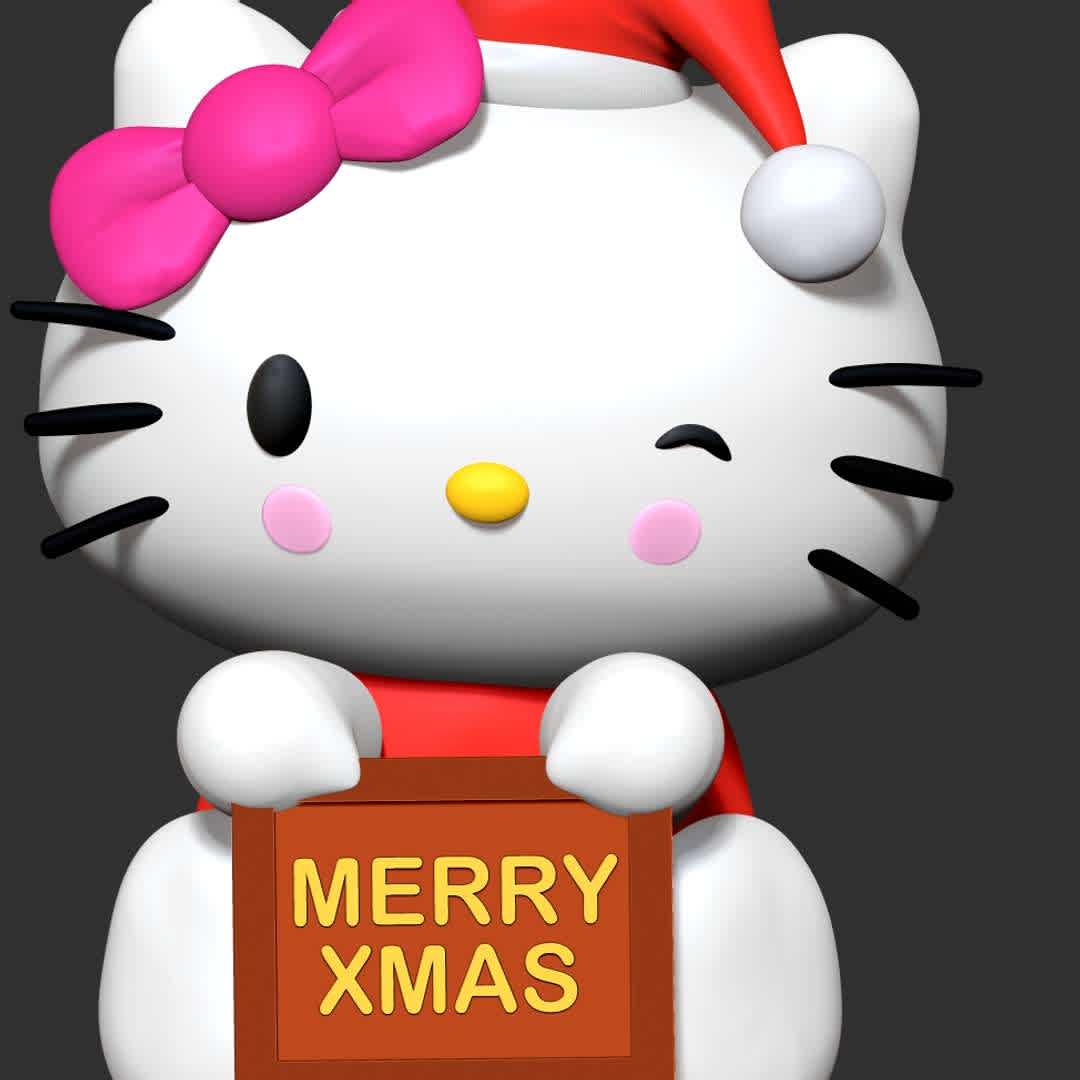 Hello Kitty - Merry Christmas - Merry Christmas everyone and good luck in the new year!

Basic parameters:

- STL, OBJ format for 3D printing with 3 discrete objects
- ZTL format for Zbrush (version 2019.1.2 or later)
- Model height: 15cm
- Version 1.0 - Polygons: 882577 & Vertices: 543074

Model ready for 3D printing.

Please vote positively for me if you find this model useful. - Los mejores archivos para impresión 3D del mundo. Modelos Stl divididos en partes para facilitar la impresión 3D. Todo tipo de personajes, decoración, cosplay, prótesis, piezas. Calidad en impresión 3D. Modelos 3D asequibles. Bajo costo. Compras colectivas de archivos 3D.