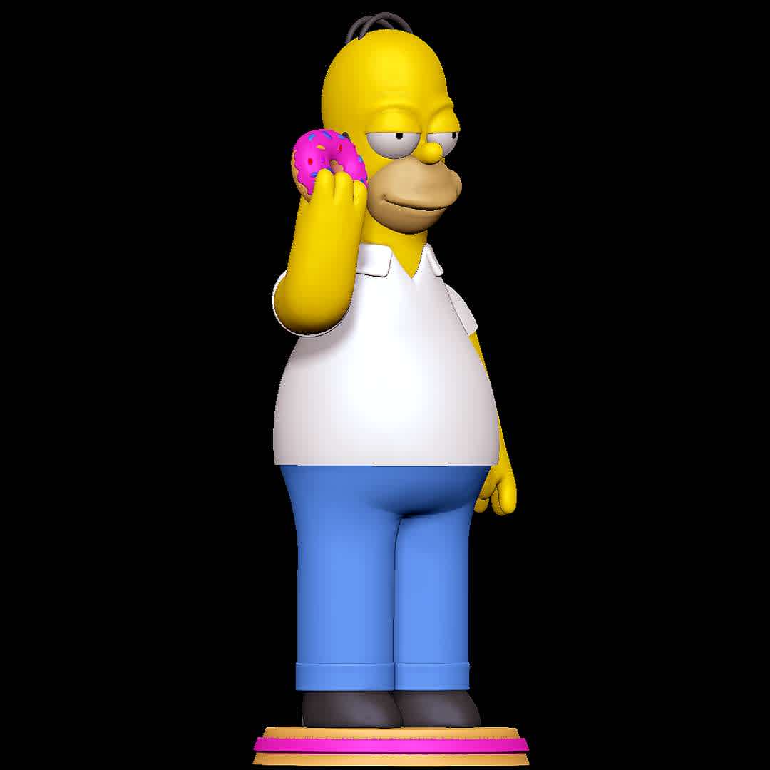 Homer Simpson Eating Donut - The Simpsons - Mmm...
 - The best files for 3D printing in the world. Stl models divided into parts to facilitate 3D printing. All kinds of characters, decoration, cosplay, prosthetics, pieces. Quality in 3D printing. Affordable 3D models. Low cost. Collective purchases of 3D files.