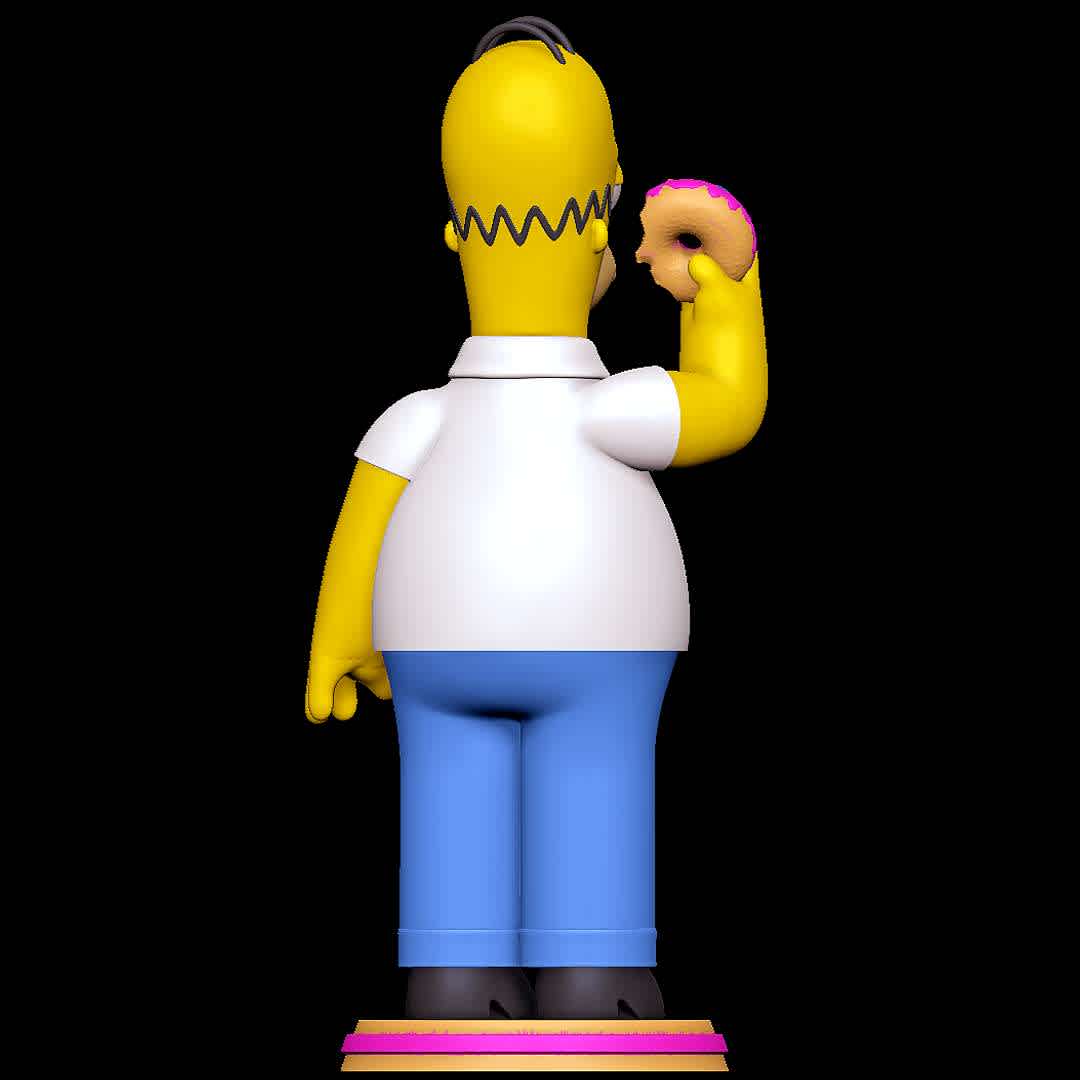 Homer Simpson Eating Donut - The Simpsons - Mmm...
 - The best files for 3D printing in the world. Stl models divided into parts to facilitate 3D printing. All kinds of characters, decoration, cosplay, prosthetics, pieces. Quality in 3D printing. Affordable 3D models. Low cost. Collective purchases of 3D files.