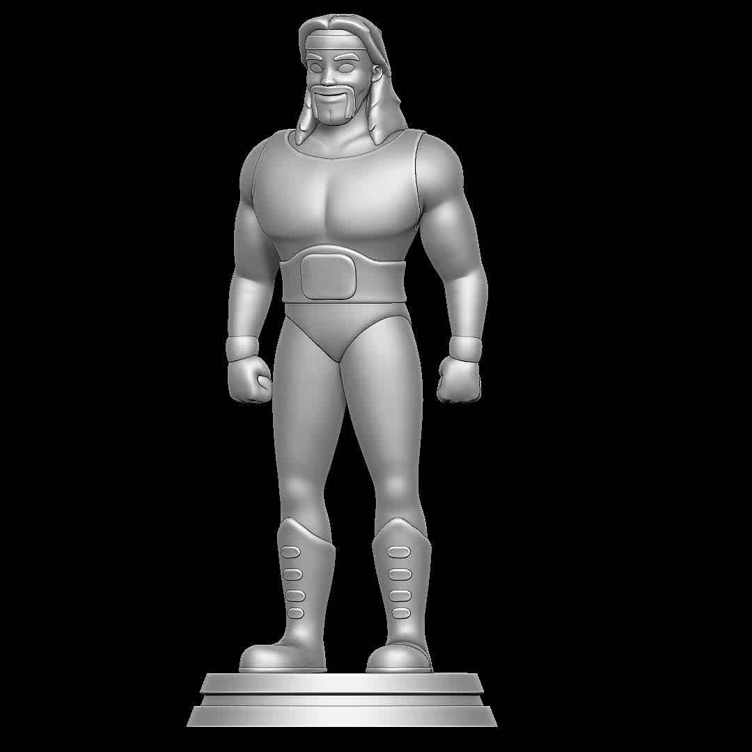 Hulk Hogan - Hulk Hogan's Rock 'n' Wrestling - Good old Hulk - The best files for 3D printing in the world. Stl models divided into parts to facilitate 3D printing. All kinds of characters, decoration, cosplay, prosthetics, pieces. Quality in 3D printing. Affordable 3D models. Low cost. Collective purchases of 3D files.