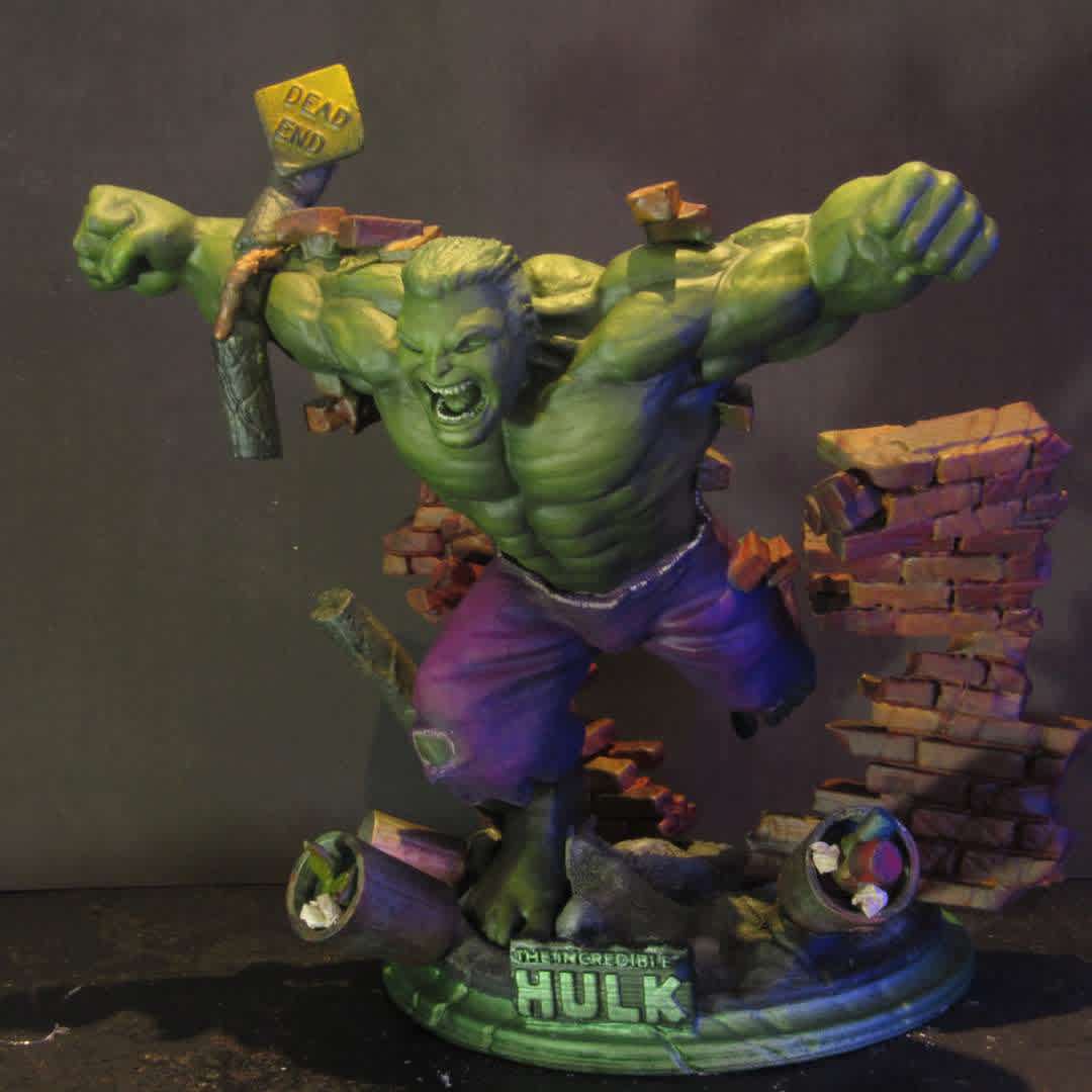 Hulk Wall - Another Hulk breaking the wall!
 - The best files for 3D printing in the world. Stl models divided into parts to facilitate 3D printing. All kinds of characters, decoration, cosplay, prosthetics, pieces. Quality in 3D printing. Affordable 3D models. Low cost. Collective purchases of 3D files.