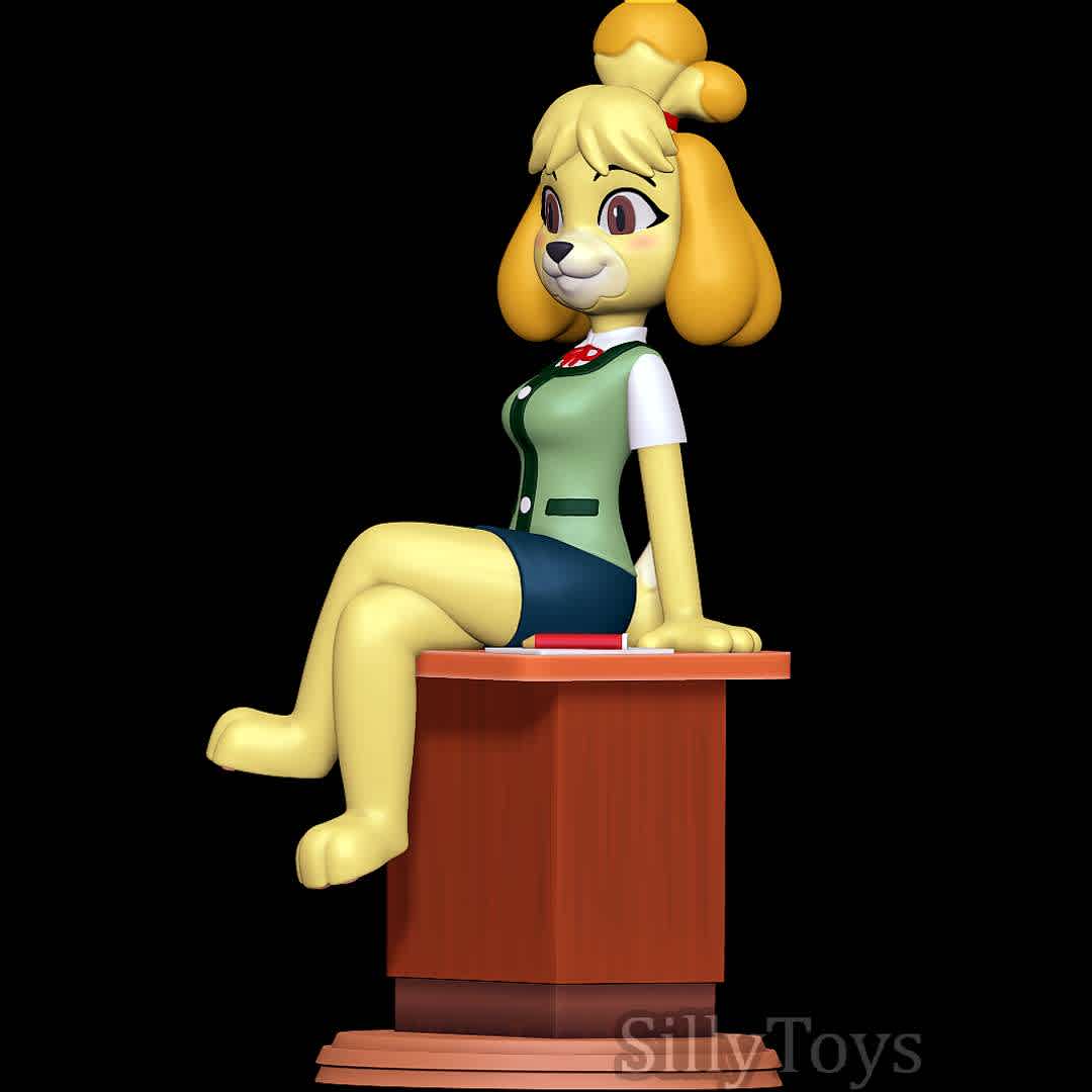 isabelle - Animal Crossing 3D print model - Good old isabelle - The best files for 3D printing in the world. Stl models divided into parts to facilitate 3D printing. All kinds of characters, decoration, cosplay, prosthetics, pieces. Quality in 3D printing. Affordable 3D models. Low cost. Collective purchases of 3D files.