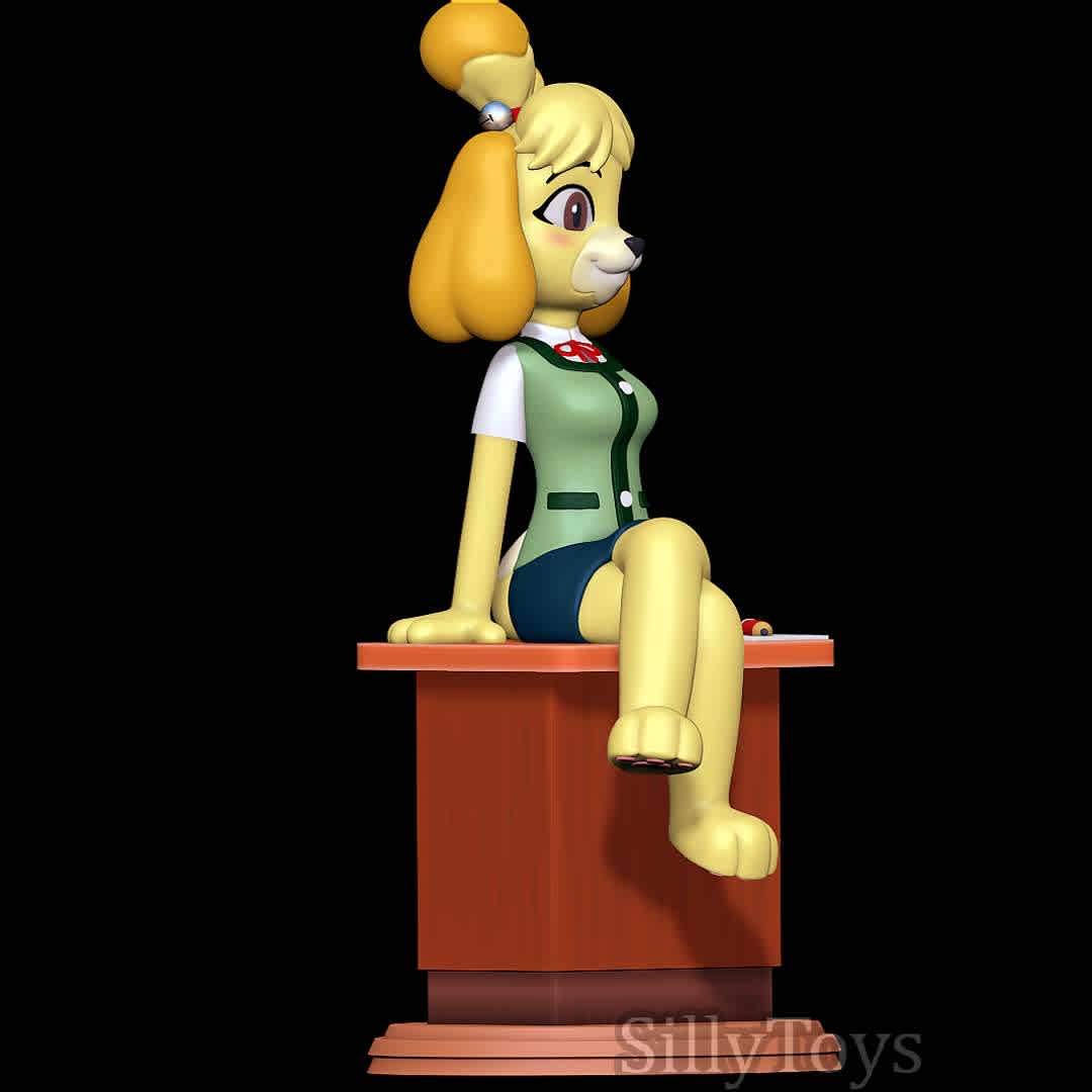 isabelle - Animal Crossing 3D print model - Good old isabelle - The best files for 3D printing in the world. Stl models divided into parts to facilitate 3D printing. All kinds of characters, decoration, cosplay, prosthetics, pieces. Quality in 3D printing. Affordable 3D models. Low cost. Collective purchases of 3D files.