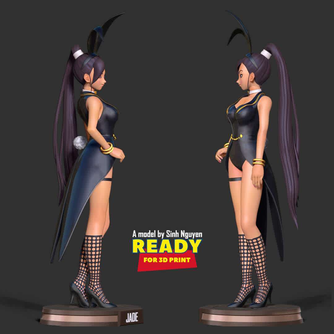 Jade Bunny  - Part 01: https://co3d.art/m/jade-dragon-quest

Basic parameters:

- STL, OBJ format for 3D printing with 06 discrete objects
- ZTL format for Zbrush (version 2019.1.2 or later)
- Model height: 25cm
- Version 1.0 - Polygons: 2414359 & Vertices: 1380017
Model ready for 3D printing.

Please vote positively for me if you find this model useful. - The best files for 3D printing in the world. Stl models divided into parts to facilitate 3D printing. All kinds of characters, decoration, cosplay, prosthetics, pieces. Quality in 3D printing. Affordable 3D models. Low cost. Collective purchases of 3D files.