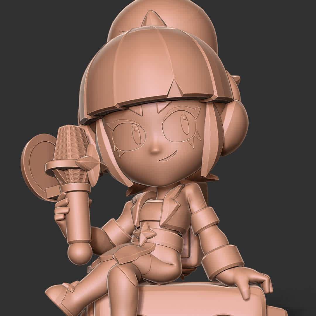 Janet - Brawl Stars - "Janet is a Mythic Brawler who could be unlocked as a Brawl Pass reward at Tier 30."

Basic parameters:

- STL format for 3D printing with 09 discrete objects
- Model height: 18 cm
- Version 1.0 - Polygons: 2665127 & Vertices: 1363577

Model ready for 3D printing.

Please vote positively for me if you find this model useful. - Os melhores arquivos para impressão 3D do mundo. Modelos stl divididos em partes para facilitar a impressão 3D. Todos os tipos de personagens, decoração, cosplay, próteses, peças. Qualidade na impressão 3D. Modelos 3D com preço acessível. Baixo custo. Compras coletivas de arquivos 3D.