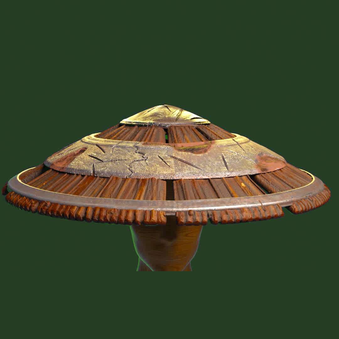 japanese hat - Japanese wood and iron samurai hat - The best files for 3D printing in the world. Stl models divided into parts to facilitate 3D printing. All kinds of characters, decoration, cosplay, prosthetics, pieces. Quality in 3D printing. Affordable 3D models. Low cost. Collective purchases of 3D files.