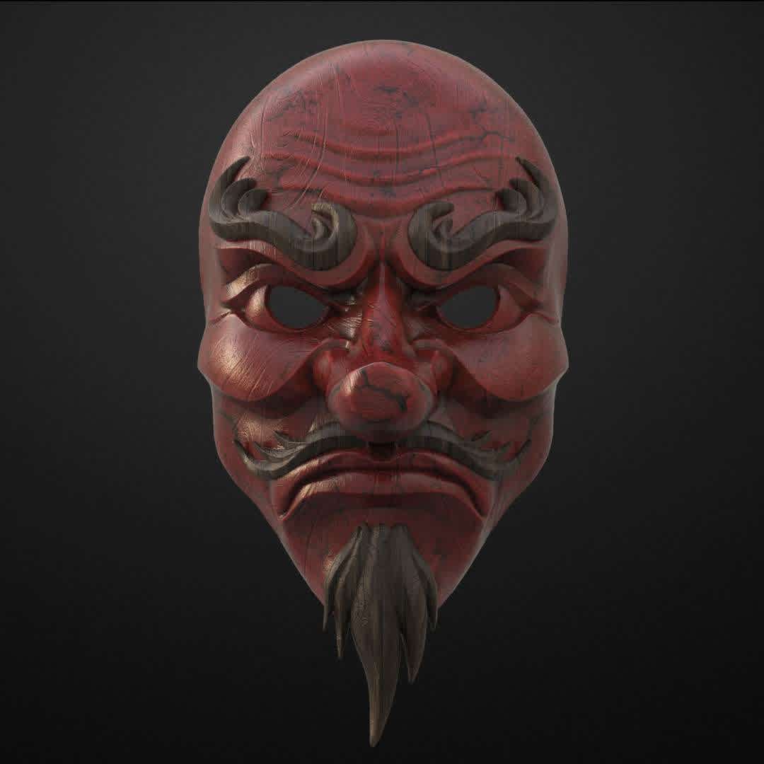Japanese Tengu Mask 3D print model - This is a 3D STL file for CNC machine, that is compatible with Aspire, Artcam, and also other platforms that support the STL format(Blender, Zbrush, Maya, etc...) File for print it personally on a 3d printer. The size of this design is adjustable to your needs. After Payment You will get directly the link to Download This design was made by the Maskitto team. All the rights belong to the creators, therefore, it is forbidden to resell nor share this design as a digital file. However, you are allowed to sell the product that you carve in wood or other material on your CNC from our file Feel free to contact for every issue or information.The Mask is sized for a standard adult's head.The Tengu mask is very detailed and has a wood texture, so after printing and painting the mask will look like it was made of wood.You will receive four options for the mask shown in the pictures (one-piece masks, masks with separated eyebrows and mustaches, and with a separated nose) this is done so that you can use your hair or other material to create eyebrows, mustaches and beards.You can see the sizes of the masks for printing in the pictures.

Print size mask without nose: length - 198 mm/ width - 198mm/ height - 200 mm. Print size mask with nose: length - 238 mm/ width - 238mm/ height - 226 mm. Recommended settings for printing:Print with at least 15-20% infill,Layer Height 0.12 - 0.16 mm. - The best files for 3D printing in the world. Stl models divided into parts to facilitate 3D printing. All kinds of characters, decoration, cosplay, prosthetics, pieces. Quality in 3D printing. Affordable 3D models. Low cost. Collective purchases of 3D files.