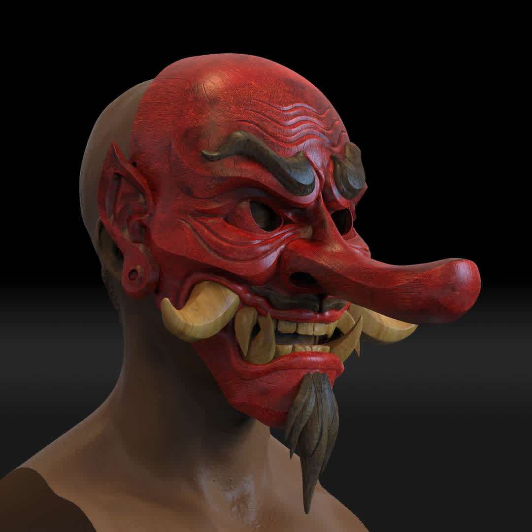 Japanese Tengu Smile Mask 3D print model - This is a 3D STL file for CNC machine, that is compatible with Aspire, Artcam, and also other platforms that support the STL format(Blender, Zbrush, Maya, etc...) File for print it personally on a 3d printer. The size of this design is adjustable to your needs. After Payment You will get directly the link to Download This design was made by the Maskitto team. All the rights belong to the creators, therefore, it is forbidden to resell nor share this design as a digital file. However, you are allowed to sell the product that you carve in wood or other material on your CNC from our file Feel free to contact for every issue or information.The Mask is sized for a standard adult's head.The Tengu mask is very detailed and has a wood texture, so after printing and painting the mask will look like it was made of wood.You can see the sizes of the masks for printing in the pictures. Print size mask without nose: length - 220/ width - 210mm/ height - 220 mm. Recommended settings for printing:Print with at least 15-20% infill,Layer Height 0.12 - 0.16 mm. - Los mejores archivos para impresión 3D del mundo. Modelos Stl divididos en partes para facilitar la impresión 3D. Todo tipo de personajes, decoración, cosplay, prótesis, piezas. Calidad en impresión 3D. Modelos 3D asequibles. Bajo costo. Compras colectivas de archivos 3D.