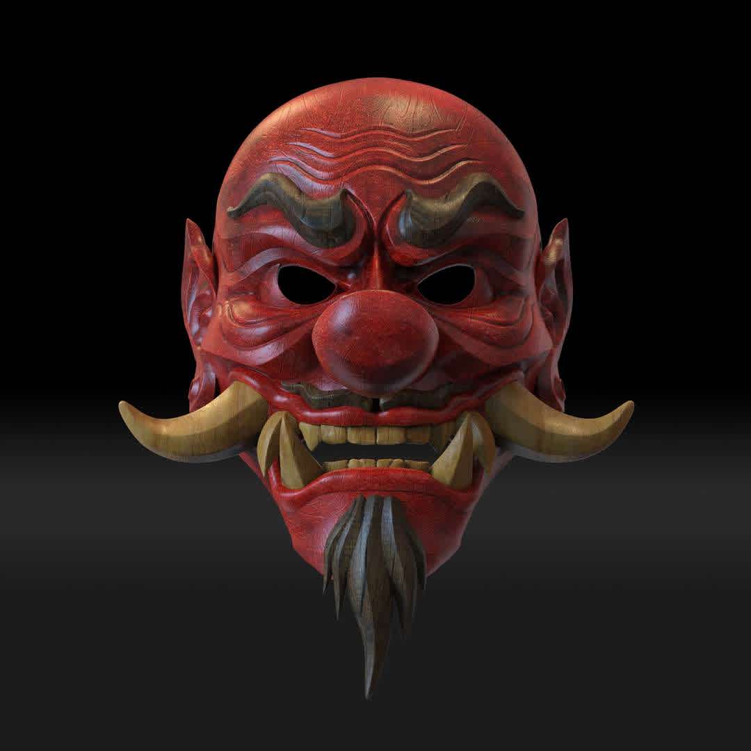 Japanese Tengu Smile Mask 3D print model - This is a 3D STL file for CNC machine, that is compatible with Aspire, Artcam, and also other platforms that support the STL format(Blender, Zbrush, Maya, etc...) File for print it personally on a 3d printer. The size of this design is adjustable to your needs. After Payment You will get directly the link to Download This design was made by the Maskitto team. All the rights belong to the creators, therefore, it is forbidden to resell nor share this design as a digital file. However, you are allowed to sell the product that you carve in wood or other material on your CNC from our file Feel free to contact for every issue or information.The Mask is sized for a standard adult's head.The Tengu mask is very detailed and has a wood texture, so after printing and painting the mask will look like it was made of wood.You can see the sizes of the masks for printing in the pictures. Print size mask without nose: length - 220/ width - 210mm/ height - 220 mm. Recommended settings for printing:Print with at least 15-20% infill,Layer Height 0.12 - 0.16 mm. - The best files for 3D printing in the world. Stl models divided into parts to facilitate 3D printing. All kinds of characters, decoration, cosplay, prosthetics, pieces. Quality in 3D printing. Affordable 3D models. Low cost. Collective purchases of 3D files.