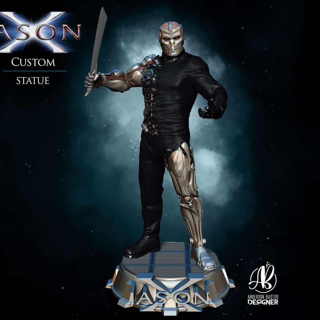 JASON X - JASON X
Uber Jason

A statue of Uber Jason from James Isaac's horror sequel, Jason X. Awakening from cryogenic sleep in the year 2455, Jason Voorhees was given an updated appearance for the film when he became the cyborg, Uber Jason.
1/6 scale model measuring 30 centimeters and separated by parts for better printing. - Os melhores arquivos para impressão 3D do mundo. Modelos stl divididos em partes para facilitar a impressão 3D. Todos os tipos de personagens, decoração, cosplay, próteses, peças. Qualidade na impressão 3D. Modelos 3D com preço acessível. Baixo custo. Compras coletivas de arquivos 3D.