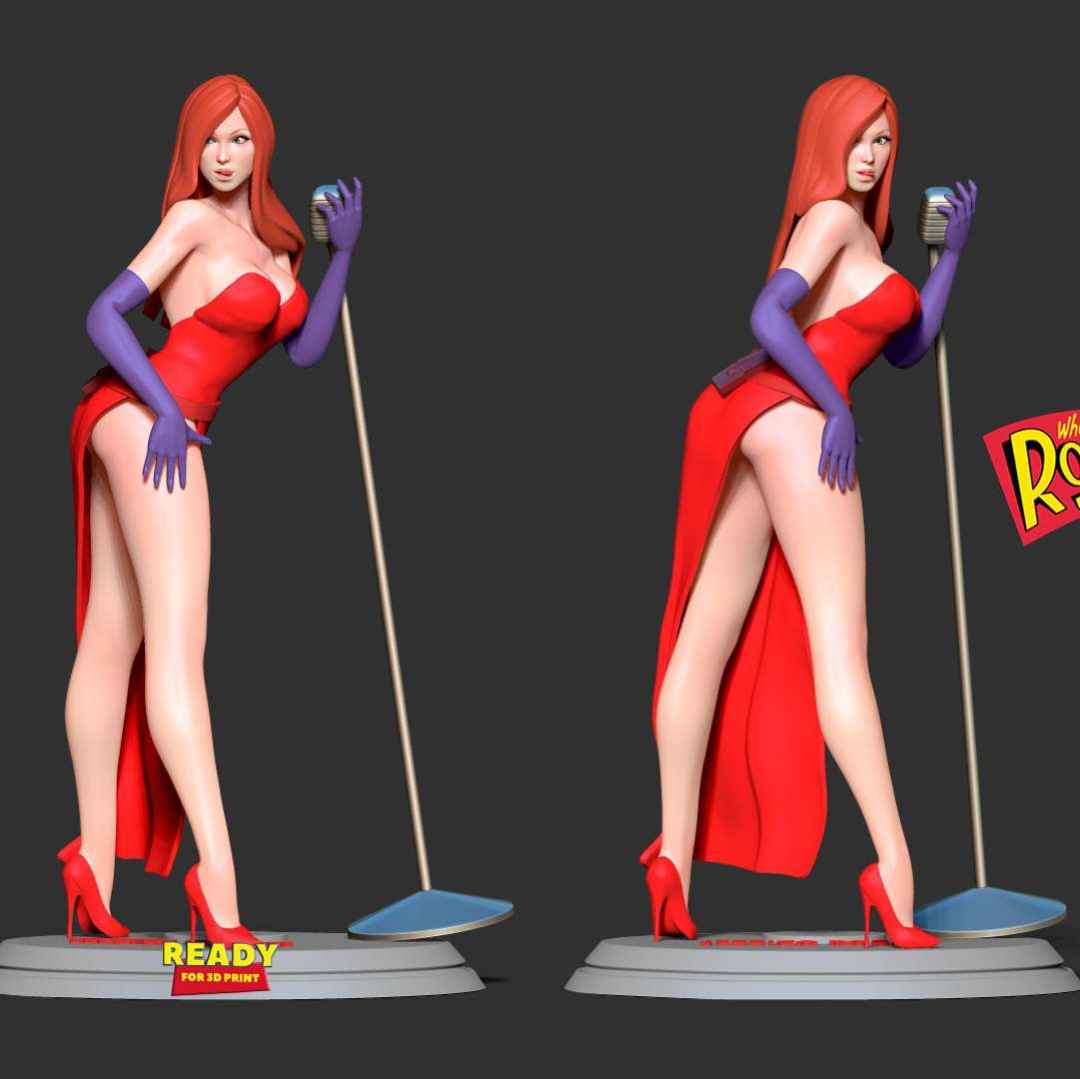 Jessica Rabbit 3D - I have divided 05 parts to make it easy for 3D printing:

- OBJ, STL files are ready for 3D printing.

- Zbrush original files (ZTL) for you to customize as you like.

8th August, 2020: This is version 1.0 of this model.

30th August, 2021: version 1.1 - Fix the errors and merge the parts to be neater.

Thanks so much for viewing my model! Hope you guys like her :)

We hope to receive the support of our dear customers. - The best files for 3D printing in the world. Stl models divided into parts to facilitate 3D printing. All kinds of characters, decoration, cosplay, prosthetics, pieces. Quality in 3D printing. Affordable 3D models. Low cost. Collective purchases of 3D files.