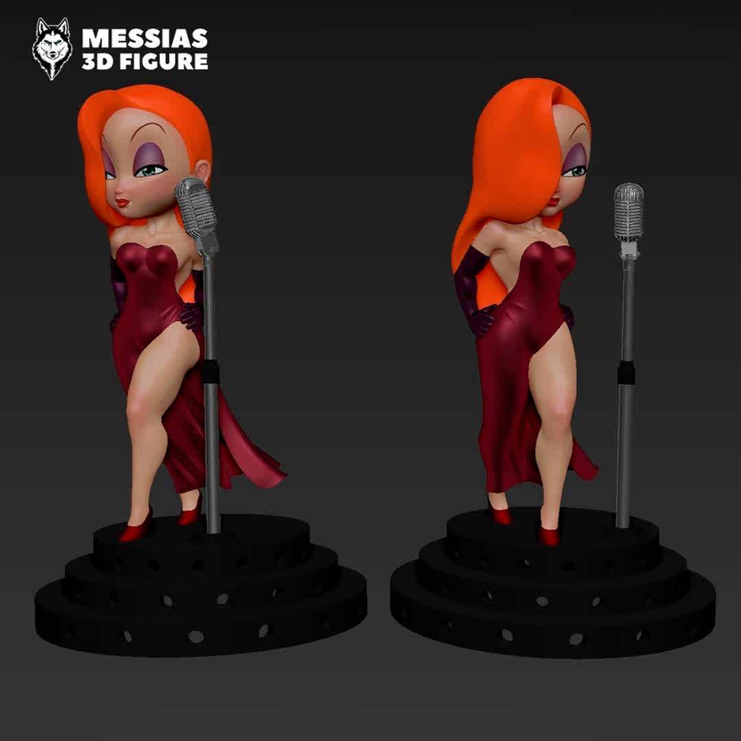 Jessica Rabbit Chibi 3D Print Model - Charm in Miniature: 3D-Printed Chibi Jessica Rabbit Available Now! Explore the whimsical side of glamor with our digital 3D print files featuring the iconic Jessica Rabbit in adorable Chibi form. Meticulously designed, these files allow you to bring the sultry and playful charm of Jessica Rabbit to life through the magic of 3D printing.

Embark on a creative journey as you customize size, color, and materials to match your unique style. Whether you're a fan of classic animations, a collector, or simply appreciate cute characters, this digital creation captures the essence of allure and cuteness.

Be among the exclusive few to own this extraordinary 3D-printed masterpiece, seamlessly blending technology with the delightful esthetics of Chibi Jessica Rabbit. Order now and add a touch of animated glamor and whimsy to your collection. - Los mejores archivos para impresión 3D del mundo. Modelos Stl divididos en partes para facilitar la impresión 3D. Todo tipo de personajes, decoración, cosplay, prótesis, piezas. Calidad en impresión 3D. Modelos 3D asequibles. Bajo costo. Compras colectivas de archivos 3D.