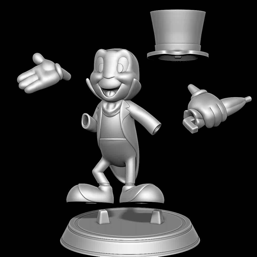 Jiminy Cricket - Pinocchio - Good old Jiminy Cricket  - The best files for 3D printing in the world. Stl models divided into parts to facilitate 3D printing. All kinds of characters, decoration, cosplay, prosthetics, pieces. Quality in 3D printing. Affordable 3D models. Low cost. Collective purchases of 3D files.