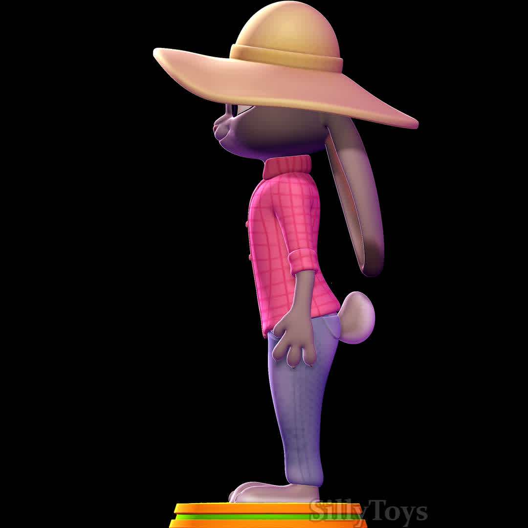 judy hopps farmer - zootopia - judy hopps with farmer outfit.
 - The best files for 3D printing in the world. Stl models divided into parts to facilitate 3D printing. All kinds of characters, decoration, cosplay, prosthetics, pieces. Quality in 3D printing. Affordable 3D models. Low cost. Collective purchases of 3D files.