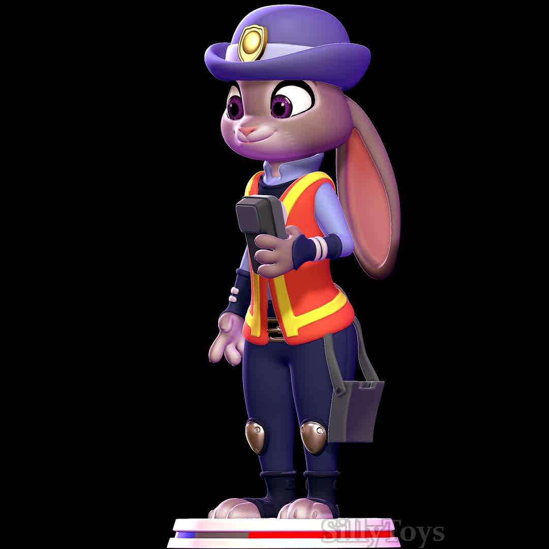 judy hopps meter maid - zootopia - judy hopps with meter maid outfit. the device and purse must be glued to the character.
 - The best files for 3D printing in the world. Stl models divided into parts to facilitate 3D printing. All kinds of characters, decoration, cosplay, prosthetics, pieces. Quality in 3D printing. Affordable 3D models. Low cost. Collective purchases of 3D files.