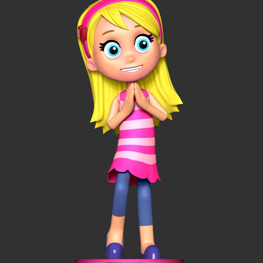 Katie - Paw Patrol - **Katie is a young girl who works at the Adventure Bay pet parlor. She is loving and caring and also has a pet cat named Cali**

**The model ready for 3D printing.**

These information of model:

**- The height of current model is 20 cm and you can free to scale it.**

**- Format files: STL, OBJ to supporting 3D printing.**

**- Can be assembled without glue (glue is optional)**

**- Split down to 3 parts**

**- ZTL format for Zbrush for you to customize as you like.**

Please don't hesitate to contact me if you have any issues question.

If you see this model useful, please vote positively for it. - The best files for 3D printing in the world. Stl models divided into parts to facilitate 3D printing. All kinds of characters, decoration, cosplay, prosthetics, pieces. Quality in 3D printing. Affordable 3D models. Low cost. Collective purchases of 3D files.