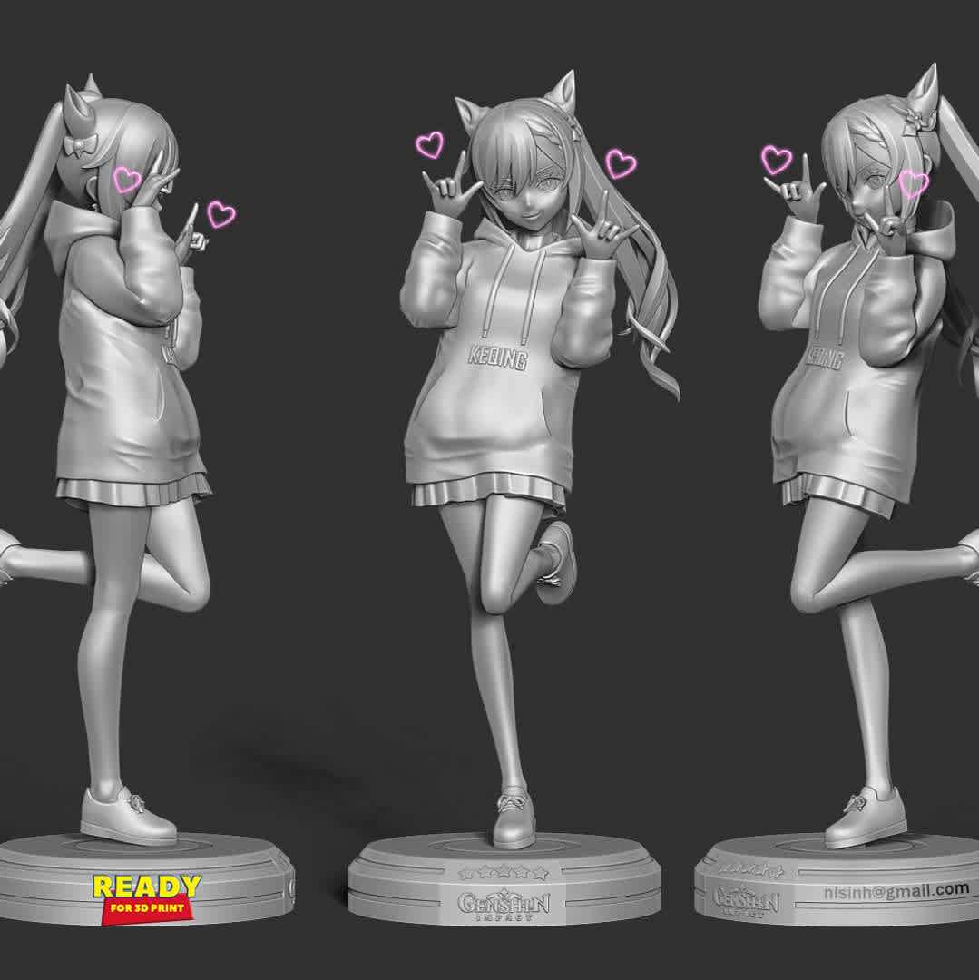 Keqing - Genshin Impact Fanart - Keqing (Chinese: 刻晴 Kèqíng, Sunny Moment or Delicate Carving) is a playable Electro character in Genshin Impact. - quote from wiki

When you purchase this model, you will own:

- STL, OBJ file with 05 separated files (with key to connect together) is ready for 3D printing.

- Zbrush original files (ZTL) for you to customize as you like.

This is version 1.0 of this model.

Hope you like her. Thanks for viewing! - The best files for 3D printing in the world. Stl models divided into parts to facilitate 3D printing. All kinds of characters, decoration, cosplay, prosthetics, pieces. Quality in 3D printing. Affordable 3D models. Low cost. Collective purchases of 3D files.