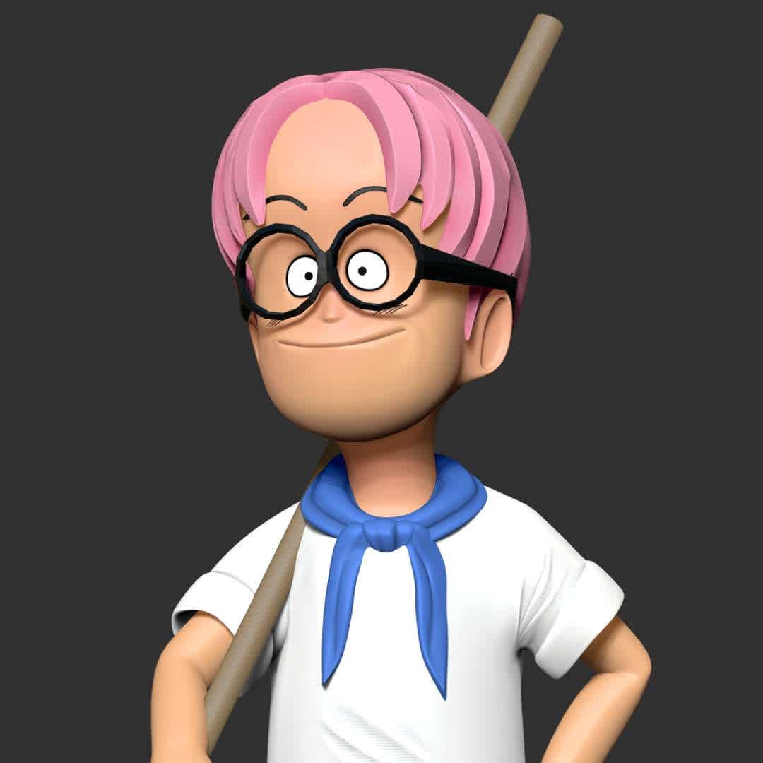 Kid Koby - One Piece Fanart  - In his first appearance, Koby was a small, timid, chubby boy with pink hair and round-frame glasses

Basic parameters:

- STL, OBJ format for 3D printing with 04 discrete objects
- ZTL format for Zbrush (version 2019.1.2 or later)
- Model height: 20cm
- Version 1.0 - Polygons: 1090412 & Vertices: 722766
Model ready for 3D printing.

Hope you like him. Thanks for viewing! - The best files for 3D printing in the world. Stl models divided into parts to facilitate 3D printing. All kinds of characters, decoration, cosplay, prosthetics, pieces. Quality in 3D printing. Affordable 3D models. Low cost. Collective purchases of 3D files.