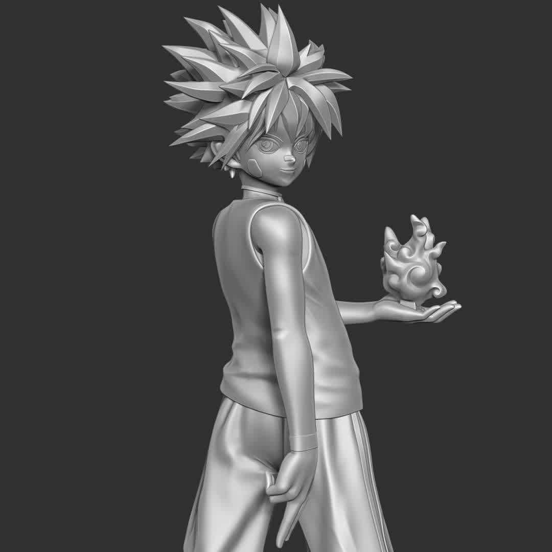 Killua Zoldyck - Version 01: https://co3d.art/m/killua-zoldyck-hunter-x-hunter-fanart

Basic parameters:

- STL, OBJ format for 3D printing with 05 discrete objects
- ZTL format for Zbrush (version 2019.1.2 or later)
- Model height: 25cm
- Version 1.0 - Polygons: 1642661 & Vertices: 1072028

Model ready for 3D printing.

Please vote positively for me if you find this model useful. - The best files for 3D printing in the world. Stl models divided into parts to facilitate 3D printing. All kinds of characters, decoration, cosplay, prosthetics, pieces. Quality in 3D printing. Affordable 3D models. Low cost. Collective purchases of 3D files.