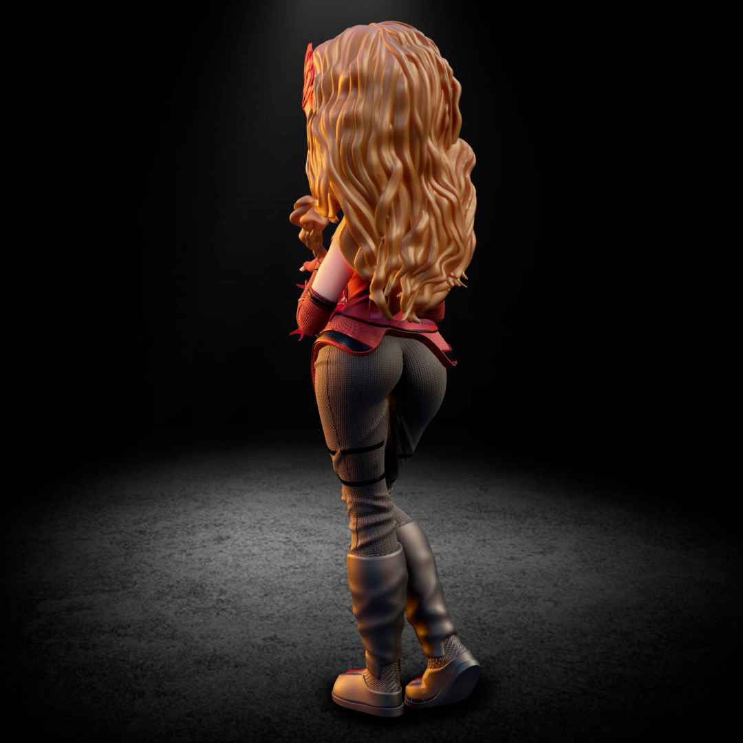 Scarlet Witch - Wanda Maximoff, also known as Scarlet Witch stylized model with new uniform from the Wanda Vision series.  - Os melhores arquivos para impressão 3D do mundo. Modelos stl divididos em partes para facilitar a impressão 3D. Todos os tipos de personagens, decoração, cosplay, próteses, peças. Qualidade na impressão 3D. Modelos 3D com preço acessível. Baixo custo. Compras coletivas de arquivos 3D.