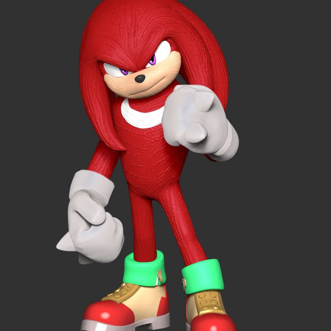 Knuckles - Sonic the hedgehog - These information of model:

**- The height of current model is 20 cm and you can free to scale it.**

**- Format files: STL, OBJ to supporting 3D printing.**

Please don't hesitate to contact me if you have any issues question. - The best files for 3D printing in the world. Stl models divided into parts to facilitate 3D printing. All kinds of characters, decoration, cosplay, prosthetics, pieces. Quality in 3D printing. Affordable 3D models. Low cost. Collective purchases of 3D files.