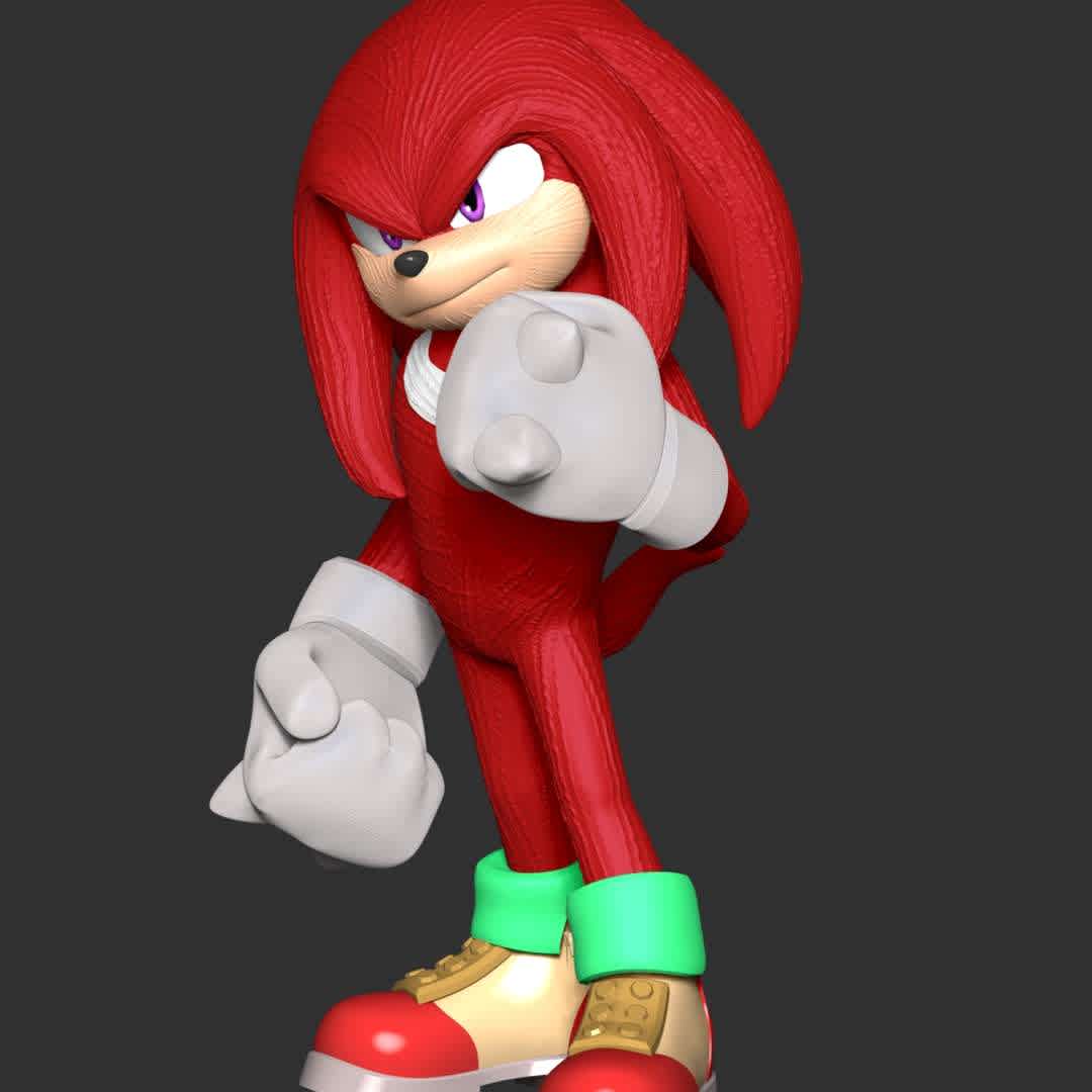 Knuckles - Sonic the hedgehog - These information of model:

**- The height of current model is 20 cm and you can free to scale it.**

**- Format files: STL, OBJ to supporting 3D printing.**

Please don't hesitate to contact me if you have any issues question. - The best files for 3D printing in the world. Stl models divided into parts to facilitate 3D printing. All kinds of characters, decoration, cosplay, prosthetics, pieces. Quality in 3D printing. Affordable 3D models. Low cost. Collective purchases of 3D files.