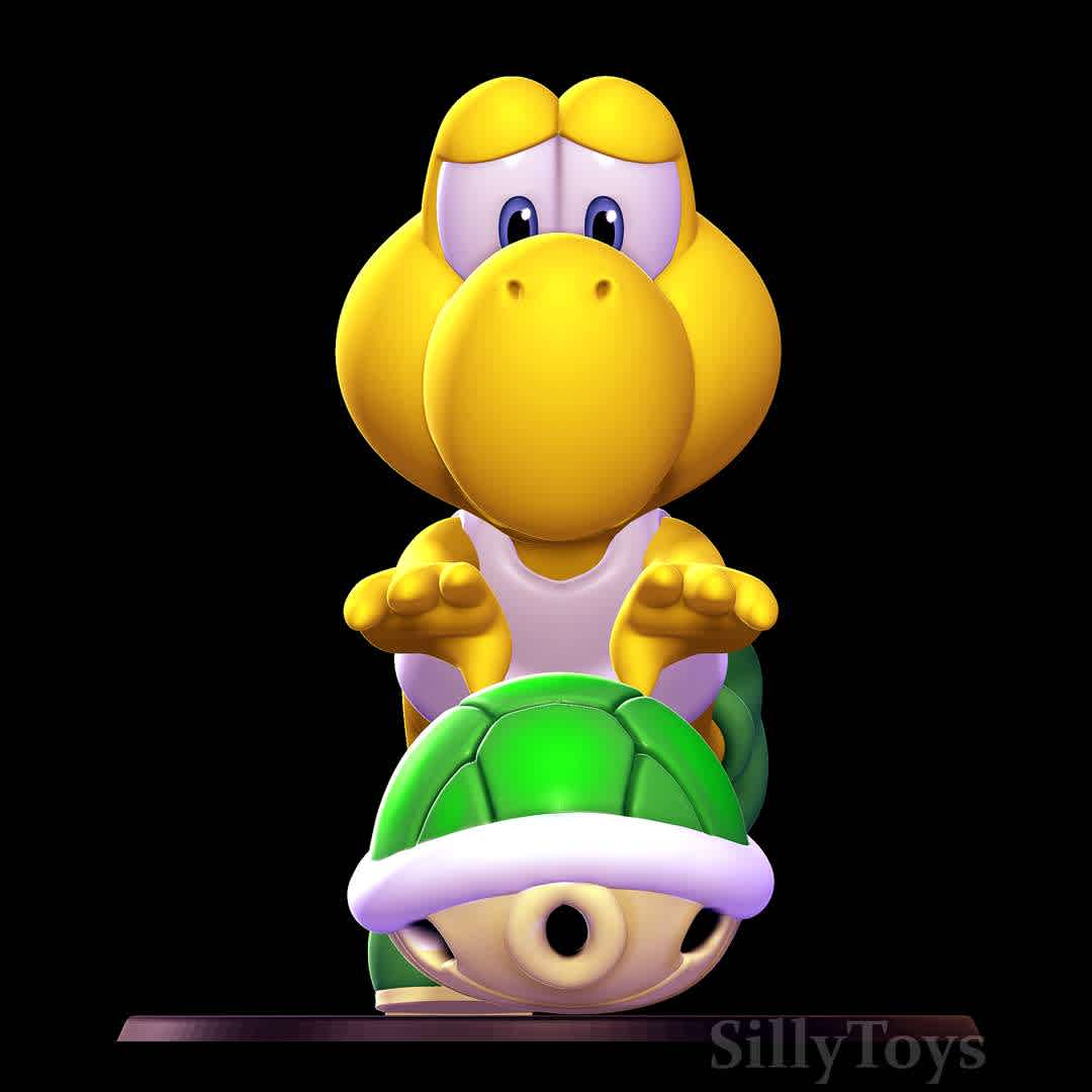 Koopa Troopa - Mario - Poor Koopa ☹️ - The best files for 3D printing in the world. Stl models divided into parts to facilitate 3D printing. All kinds of characters, decoration, cosplay, prosthetics, pieces. Quality in 3D printing. Affordable 3D models. Low cost. Collective purchases of 3D files.