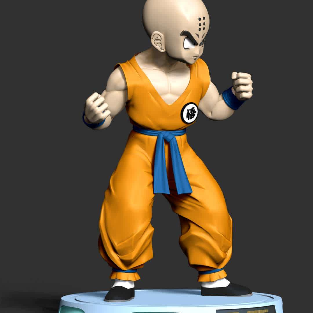 Krillin - Dragon Ball - Krillin (クリリン Kuririn) is a supporting protagonist in the Dragon Ball series.

These information details of this model:

 - Files format: STL, OBJ (included 03 separated files is ready for 3D printing). 
 - Zbrush original file (ZTL) for you to customize as you like.
 - The height is 20 cm
 - The version 1.0 

Hope you like him.
Don't hesitate to contact me if there are any problems during printing the model.  - The best files for 3D printing in the world. Stl models divided into parts to facilitate 3D printing. All kinds of characters, decoration, cosplay, prosthetics, pieces. Quality in 3D printing. Affordable 3D models. Low cost. Collective purchases of 3D files.