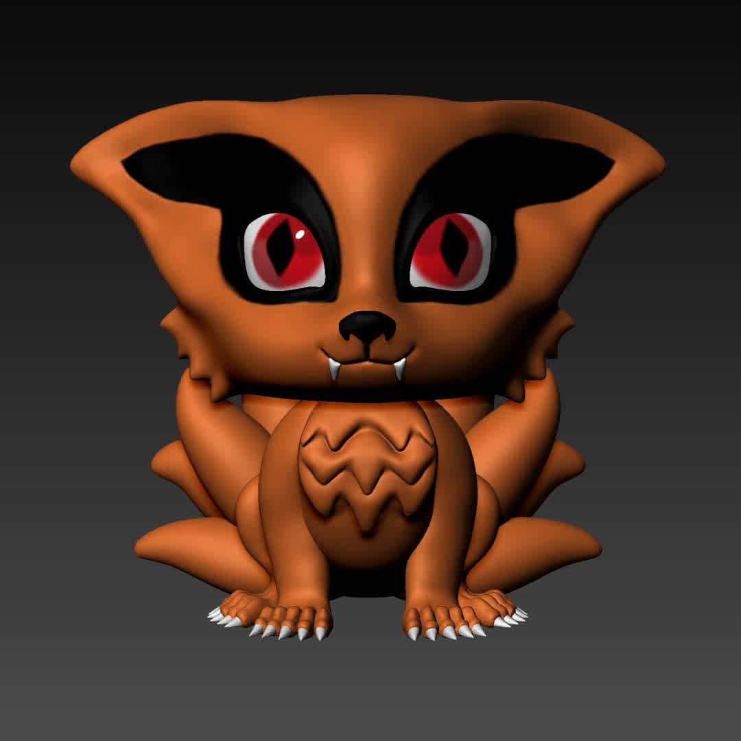 Kyuubi/Kurama - Anime Naruto - This is the Kurama (the nine tails's fox) of the Naruto anime/manga
I created this model based in funko style
It has 11cm (4,3") size (as it is a peculiar style, the model is out of scale)

The model has 3 parts:
1 - body
2 - head
3 - extra head (with eye markings for painting) 

I hope you like :)
Thanks! - Los mejores archivos para impresión 3D del mundo. Modelos Stl divididos en partes para facilitar la impresión 3D. Todo tipo de personajes, decoración, cosplay, prótesis, piezas. Calidad en impresión 3D. Modelos 3D asequibles. Bajo costo. Compras colectivas de archivos 3D.