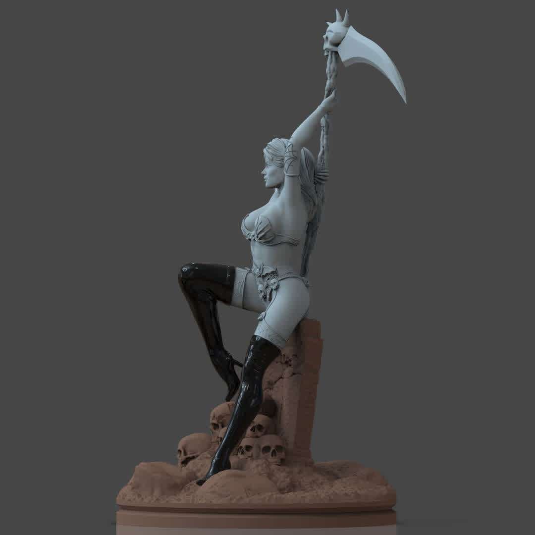  lady death - the model is made in zbrush and has 2 formats stl  . there are two models in the archive . the first model is collapsible . everything is separated for easy printing and painting . and the second model is unified and is not separated by a single whole object . ATTENTION-hands and feet are separated in the stl archive

added a photo from a buyer from France . according to him, " I'm not an expert on actual printing, but this is the PLA. 29CM version. The model has not yet been sanded or has not passed any post-processing, I removed the supports. I had 2 power outages and my heating plate didn't restart for temperature, so there was a shift in the knee. What bad luck! But it still looks good in the end.

"

I would be very grateful if you would share where you are using my 3D model, Also, if you are satisfied with the purchase, please do not forget to rate and

leave me a decent review.

If you want to use a 3D model for 3D printing, please check the model and if it needs any settings, you can contact me.

please leave a message here or in any of my profiles below:https://www.artstation.com/jenyk7 , https://www.facebook.com/evgeny.artifex . Thank you again for downloading my work . my page https://www.patreon.com/artifex3d - The best files for 3D printing in the world. Stl models divided into parts to facilitate 3D printing. All kinds of characters, decoration, cosplay, prosthetics, pieces. Quality in 3D printing. Affordable 3D models. Low cost. Collective purchases of 3D files.