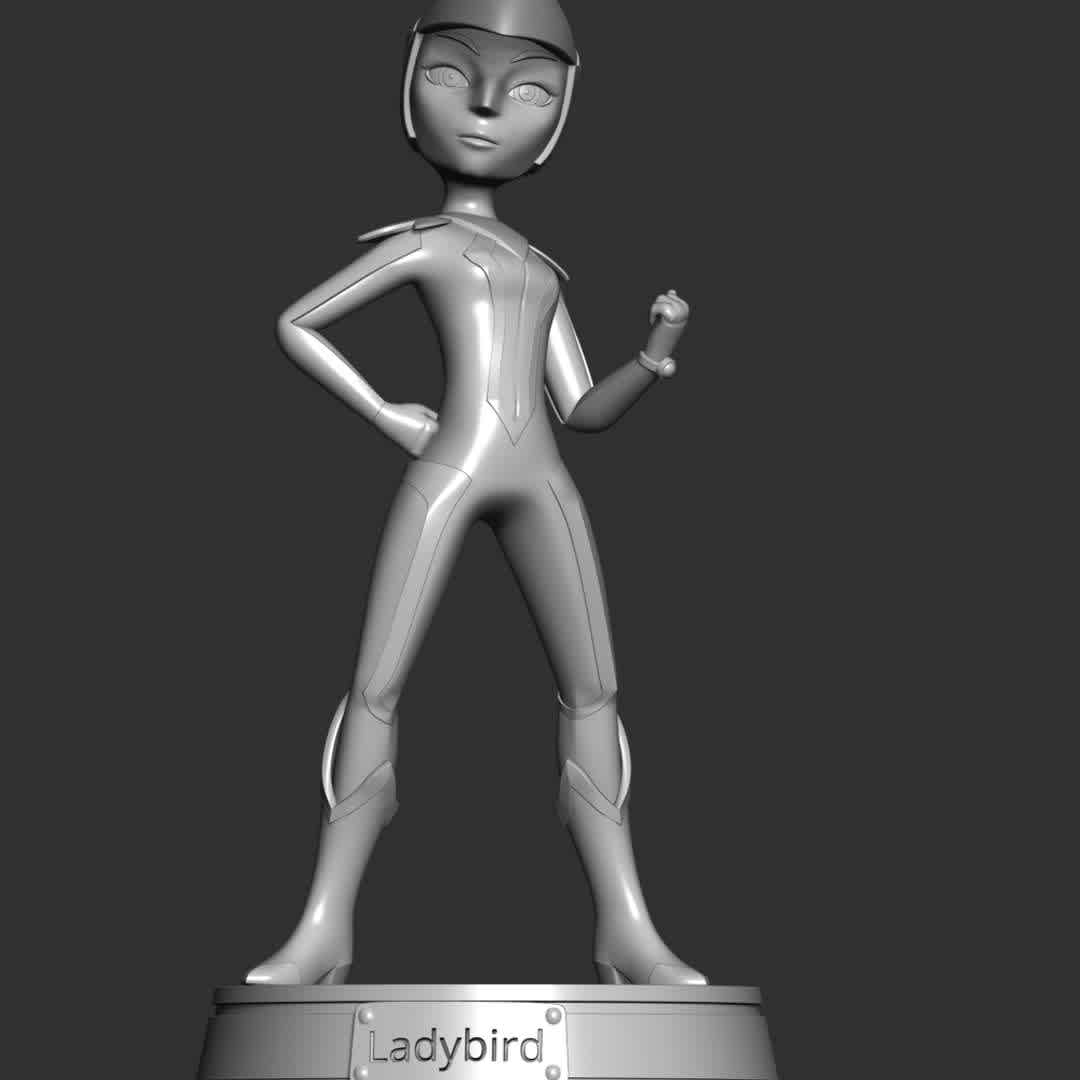 Ladybird - Paw Patrol - **Ladybird is a thief, She is one of the main antagonists of Mighty Pups sub-series**

**The model ready for 3D printing.**

These information of model:

**- The height of current model is 20 cm and you can free to scale it.**

**- Format files: STL, OBJ to supporting 3D printing.**

**- Can be assembled without glue (glue is optional)**

**- Split down to 3 parts**

**- ZTL format for Zbrush for you to customize as you like.**

Please don't hesitate to contact me if you have any issues question.

If you see this model useful, please vote positively for it. - The best files for 3D printing in the world. Stl models divided into parts to facilitate 3D printing. All kinds of characters, decoration, cosplay, prosthetics, pieces. Quality in 3D printing. Affordable 3D models. Low cost. Collective purchases of 3D files.