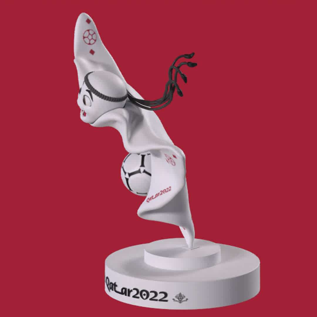 La'eeb WORLD CUP MASCOT 2022 - La'eeb is a world cup mascot 2022.
splited in 4 parts
Y= 180mm X= 133.6mm Z= 127.5mm - Los mejores archivos para impresión 3D del mundo. Modelos Stl divididos en partes para facilitar la impresión 3D. Todo tipo de personajes, decoración, cosplay, prótesis, piezas. Calidad en impresión 3D. Modelos 3D asequibles. Bajo costo. Compras colectivas de archivos 3D.