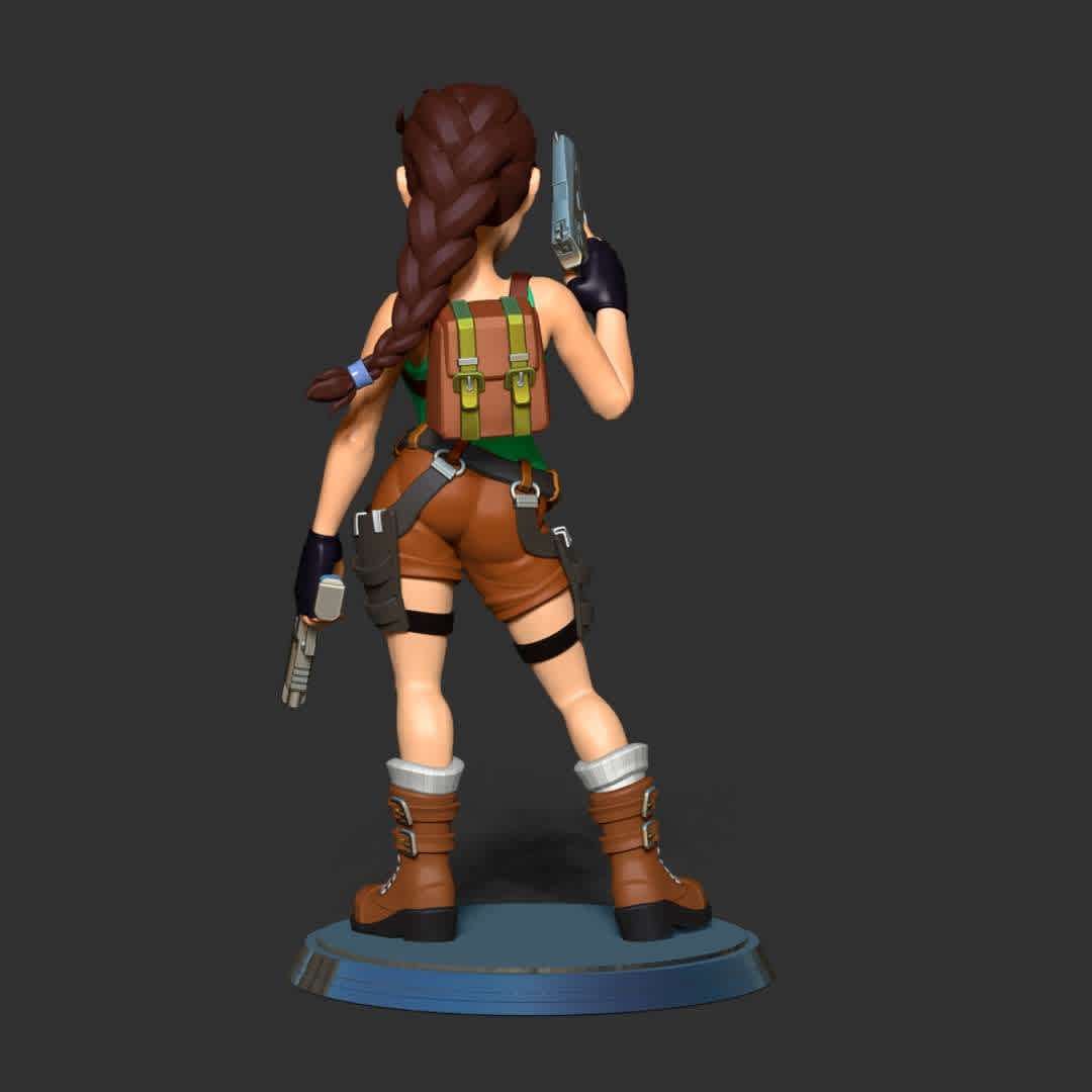 Lara Croft - When you purchase this model, you will own:

  - STL, OBJ file with 08 separated files (included key to connect parts) is ready for 3D printing.
  - Zbrush original files (ZTL) for you to customize as you like.

This is version 1.0 of this model.
Thanks for viewing! Hope you like her. - The best files for 3D printing in the world. Stl models divided into parts to facilitate 3D printing. All kinds of characters, decoration, cosplay, prosthetics, pieces. Quality in 3D printing. Affordable 3D models. Low cost. Collective purchases of 3D files.