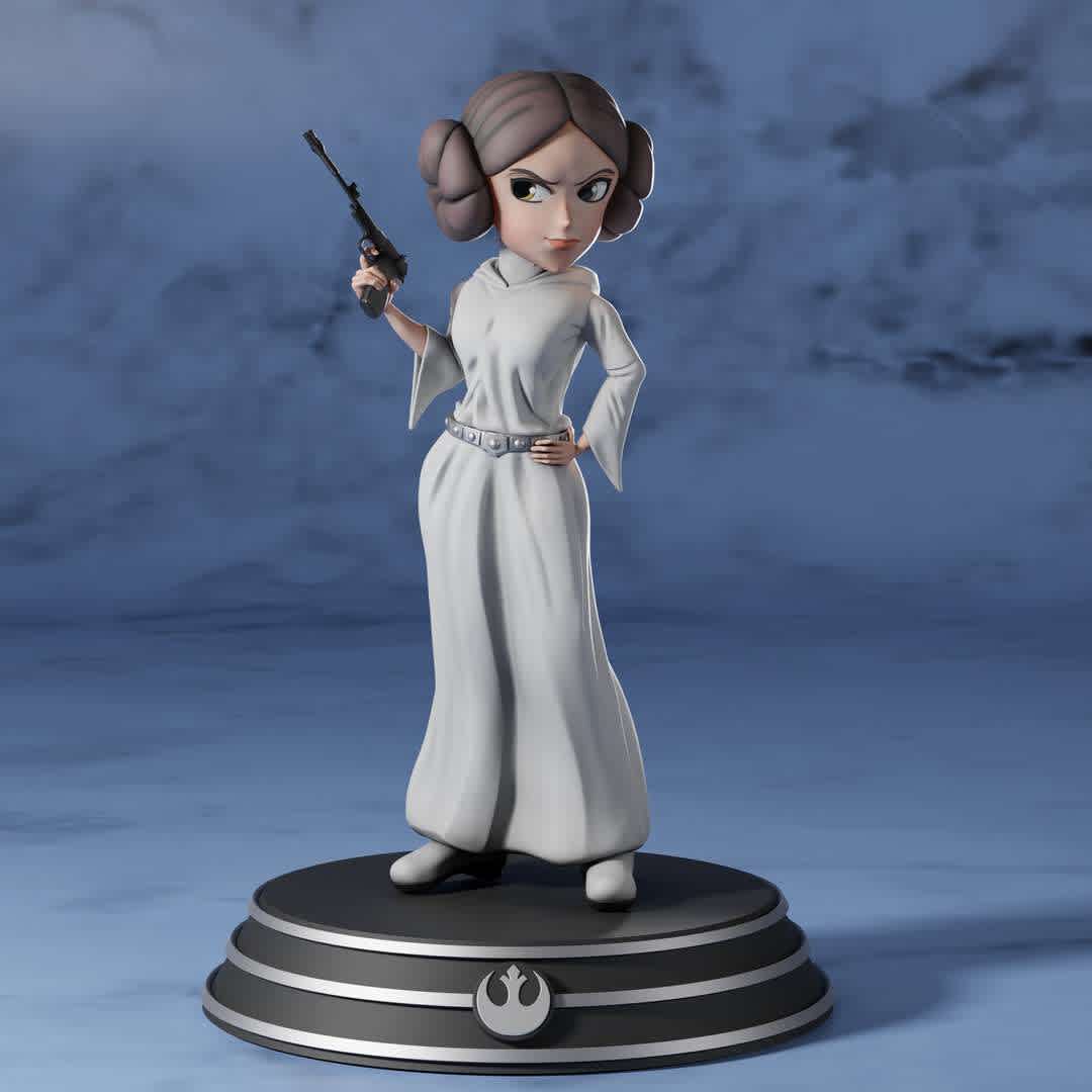 Leia Organa - Fanart figure of Leia Organa

150mm figure with every part already with cuts.

Contains:

- Head

- Upper body

- Left arm

- Right arm

- Lower body

- Base

- Tag of Rebel Alliance - Los mejores archivos para impresión 3D del mundo. Modelos Stl divididos en partes para facilitar la impresión 3D. Todo tipo de personajes, decoración, cosplay, prótesis, piezas. Calidad en impresión 3D. Modelos 3D asequibles. Bajo costo. Compras colectivas de archivos 3D.