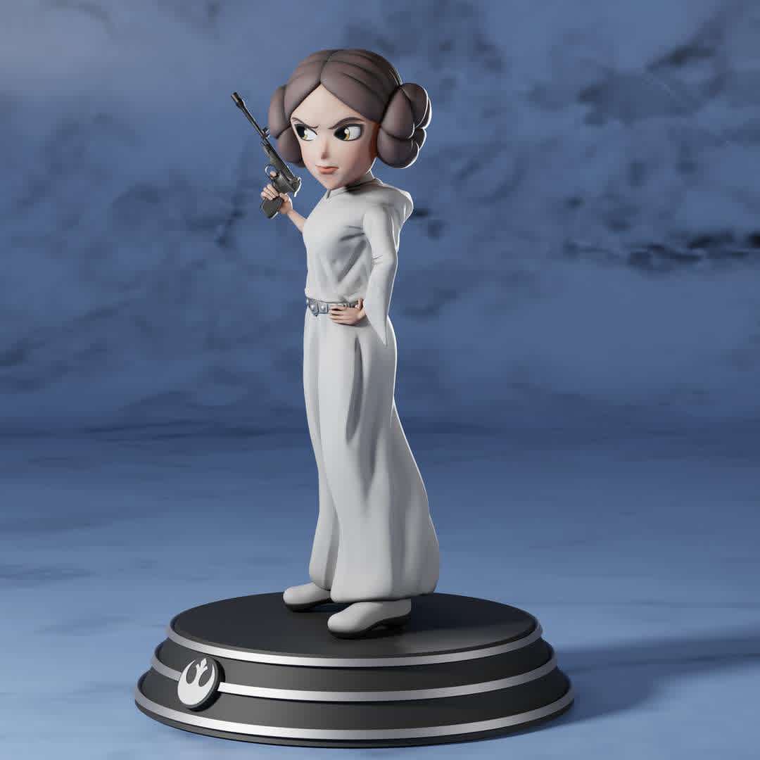 Leia Organa - Fanart figure of Leia Organa

150mm figure with every part already with cuts.

Contains:

- Head

- Upper body

- Left arm

- Right arm

- Lower body

- Base

- Tag of Rebel Alliance - Os melhores arquivos para impressão 3D do mundo. Modelos stl divididos em partes para facilitar a impressão 3D. Todos os tipos de personagens, decoração, cosplay, próteses, peças. Qualidade na impressão 3D. Modelos 3D com preço acessível. Baixo custo. Compras coletivas de arquivos 3D.