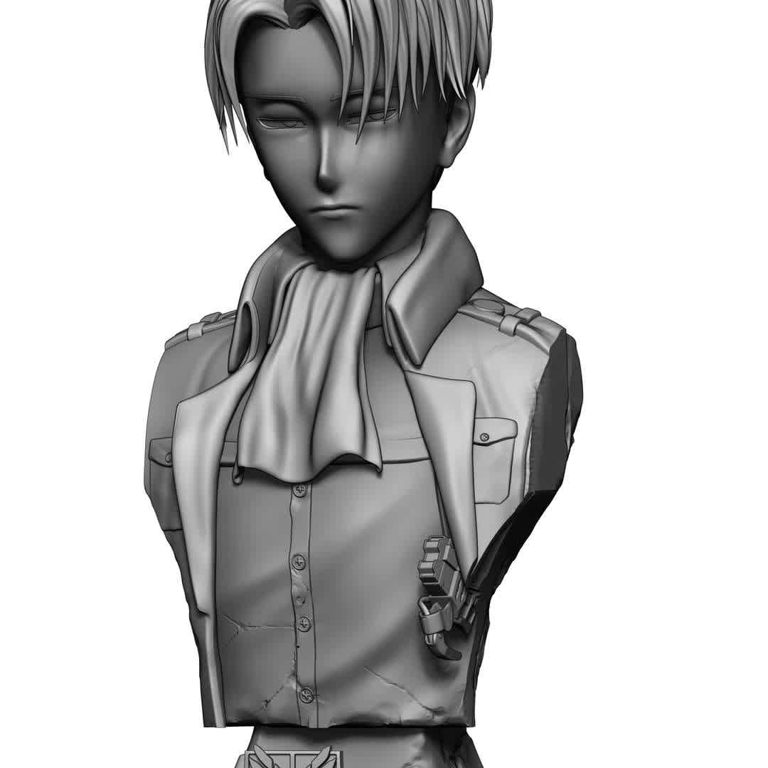 LEVI ACKERMAN, ATACK ON TITAN - Modelo de alta qualidade. - Los mejores archivos para impresión 3D del mundo. Modelos Stl divididos en partes para facilitar la impresión 3D. Todo tipo de personajes, decoración, cosplay, prótesis, piezas. Calidad en impresión 3D. Modelos 3D asequibles. Bajo costo. Compras colectivas de archivos 3D.