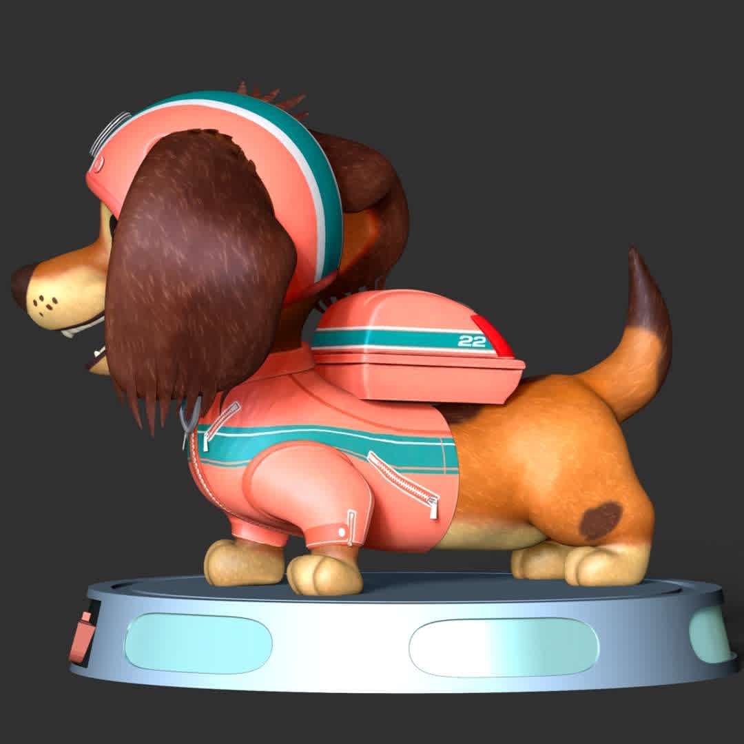 Liberty PAW Patrol The Movie - **Liberty is a long-haired Dachshund who grew up and lives in Adventure City.**

**These informations basic of this model:**

- The model ready for 3D printing.
- The model current size is 20cm height, but you are free to scale it.
- Files format: STL, OBJ (included 02 separated files is ready for 3D printing).
- Also includes Zbrush original file (ZTL) for you to customize as you like.

Hope you like it.
If you have any questions please don't hesitate to contact me. I will respond you ASAP. - Os melhores arquivos para impressão 3D do mundo. Modelos stl divididos em partes para facilitar a impressão 3D. Todos os tipos de personagens, decoração, cosplay, próteses, peças. Qualidade na impressão 3D. Modelos 3D com preço acessível. Baixo custo. Compras coletivas de arquivos 3D.