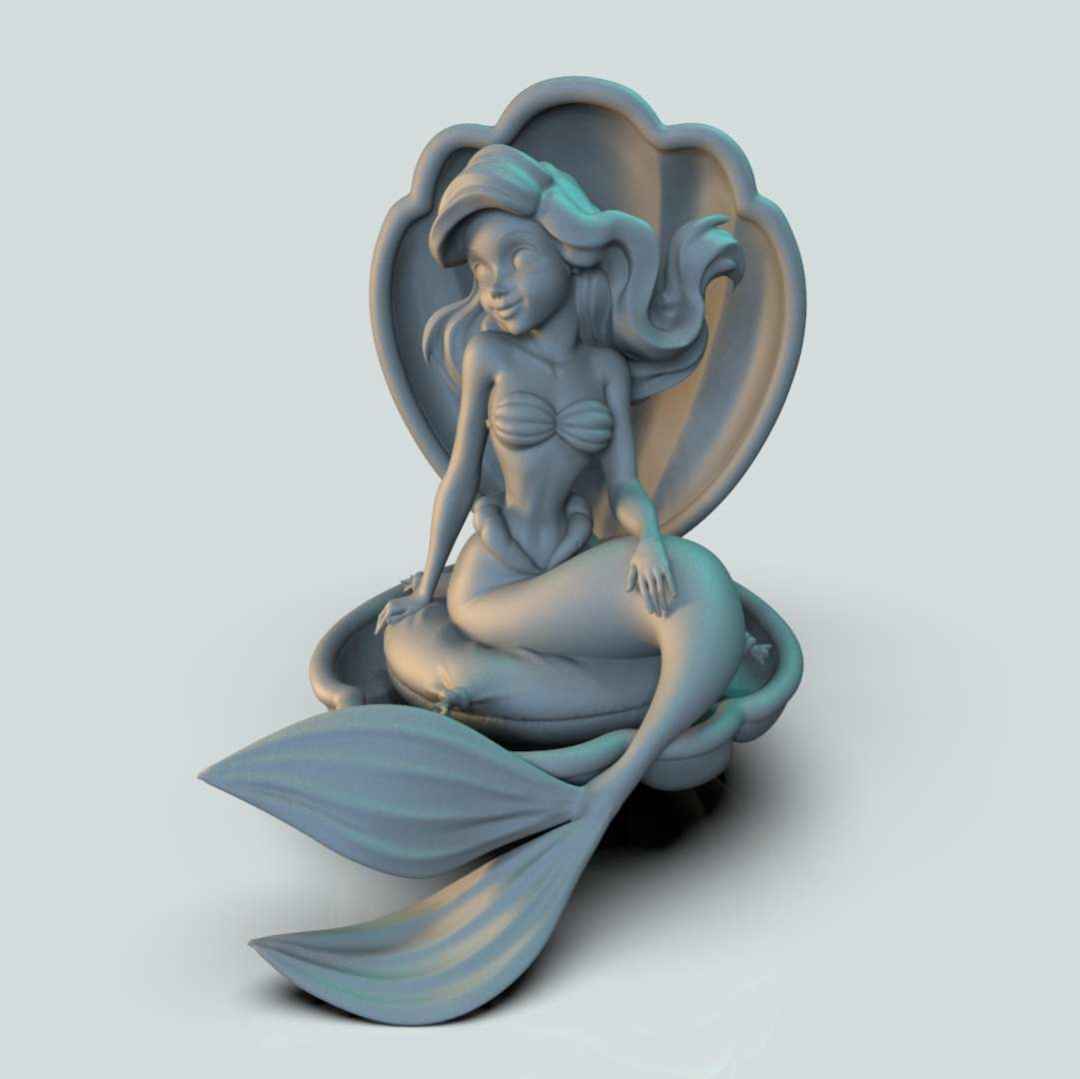 Little Mermaid  - little mermaid sitting on a sea shell 
 - The best files for 3D printing in the world. Stl models divided into parts to facilitate 3D printing. All kinds of characters, decoration, cosplay, prosthetics, pieces. Quality in 3D printing. Affordable 3D models. Low cost. Collective purchases of 3D files.